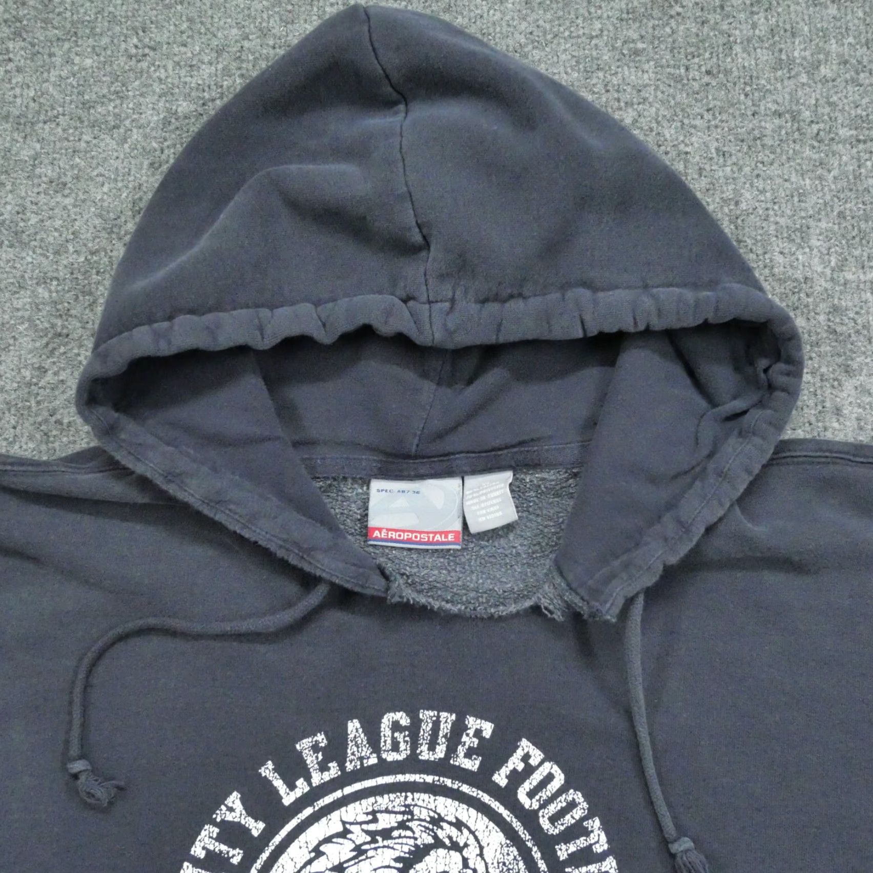 Aeropostale VINTAGE Aeropostale Hoodie Mens XL Blue Pullover Distressed Grunge Football 90s Y2K Logo Hooded Size US XL / EU 56 / 4 - 5 Thumbnail