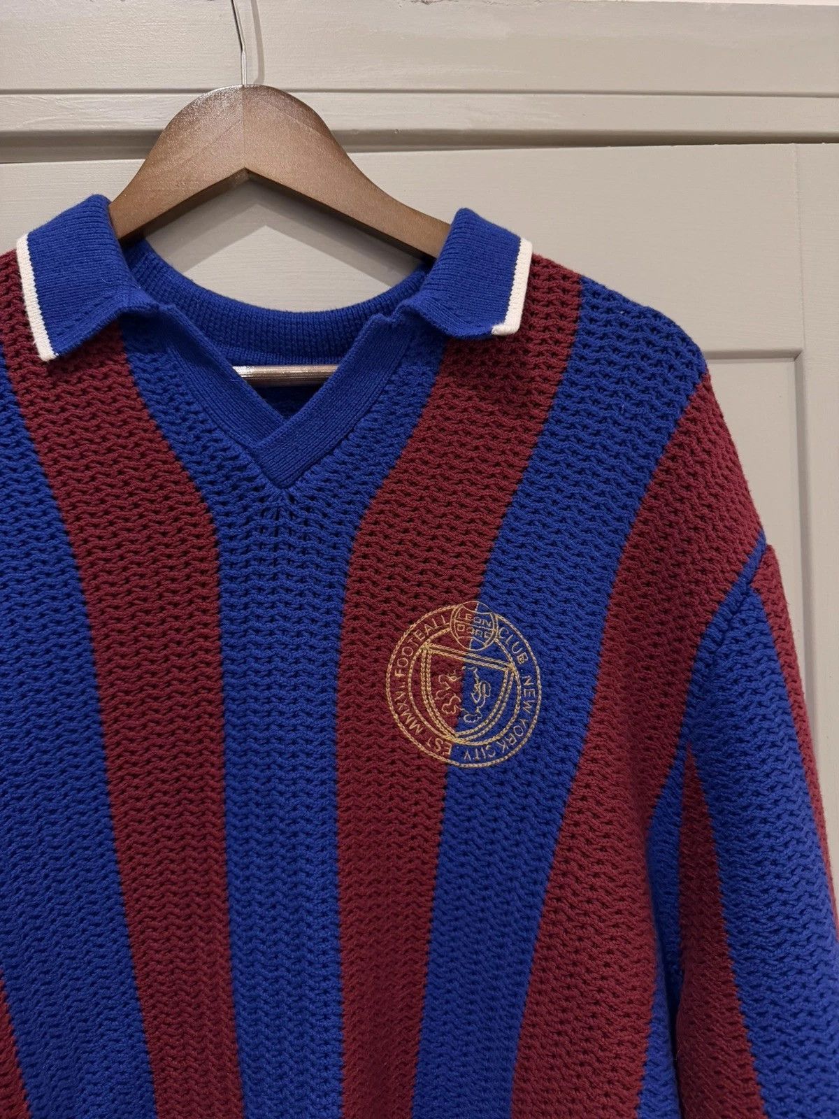 Aime Leon Dore Aime Leon Dore Knit Soccer Jersey Sweater Merlot/Royal Size US L / EU 52-54 / 3 - 2 Thumbnail
