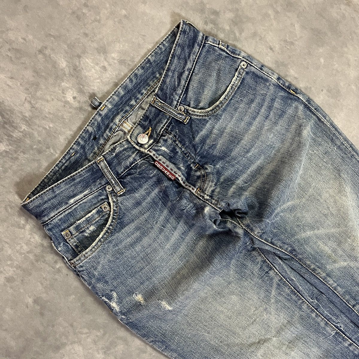 Number (N)ine Dsquared2 Distressed Light Wash Wide Leg Denim Kapital y2k Size US 27 - 3 Thumbnail