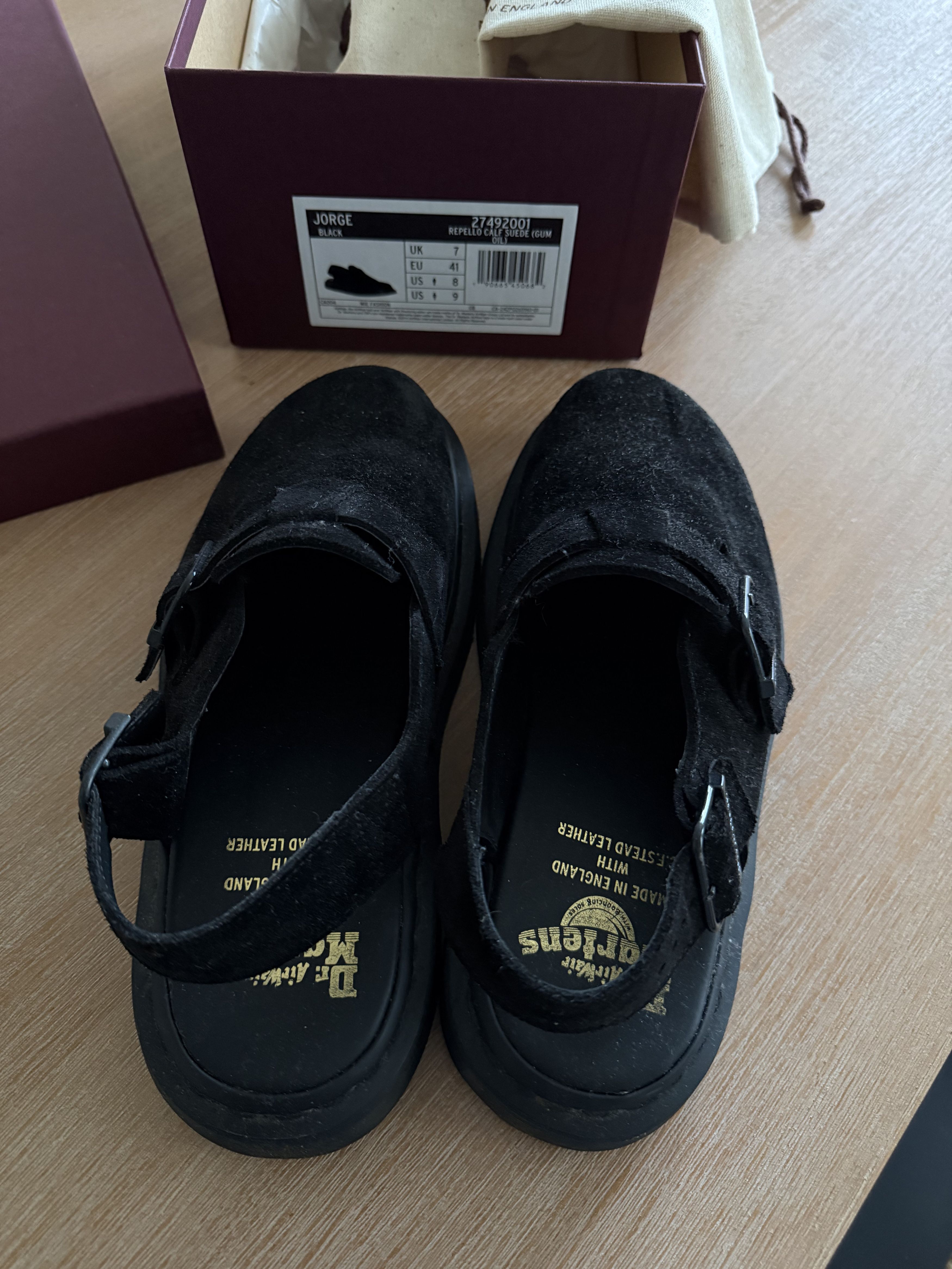Dr. Martens Black Suede Jorge Slingback Mules Size US 8 / EU 41 - 2 Thumbnail