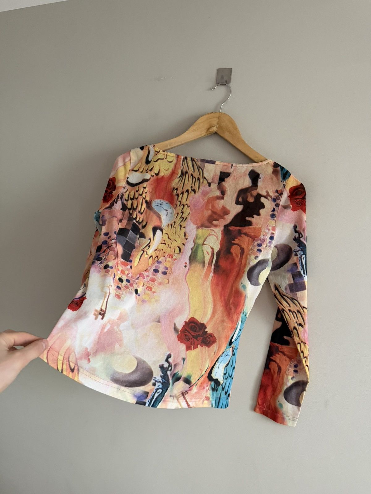Japanese Brand Surreal Art Print Mesh Top Inspired by Salvador Dali Size M / US 6-8 / IT 42-44 - 7 Thumbnail