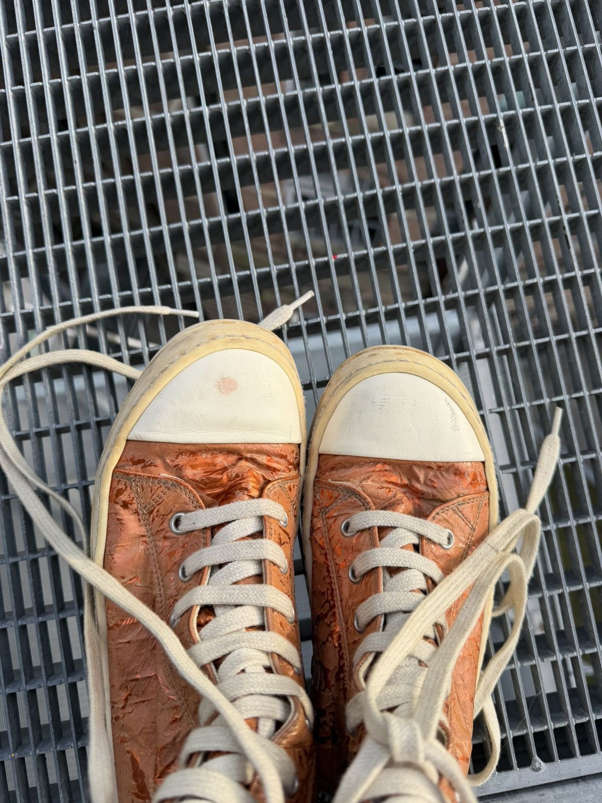 Rick Owens Drkshdw Rick Owens Drkshdw Papaya Foil Ramones Size US 6.5 / IT 36.5 - 7 Thumbnail