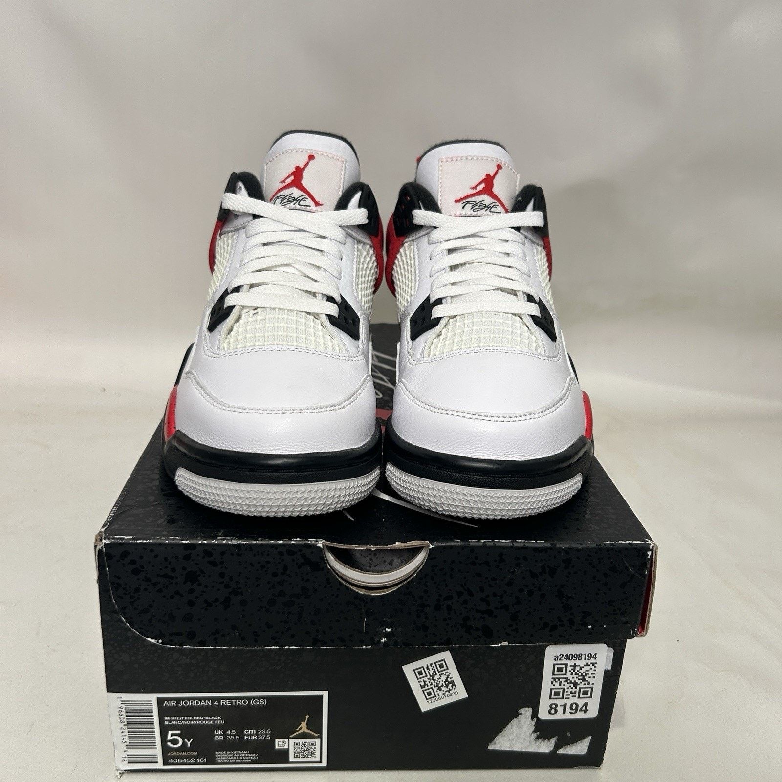Nike Nike Air Jordan 4 Retro GS “Red Cement” Size US 6.5 / IT 36.5 - 2 Thumbnail