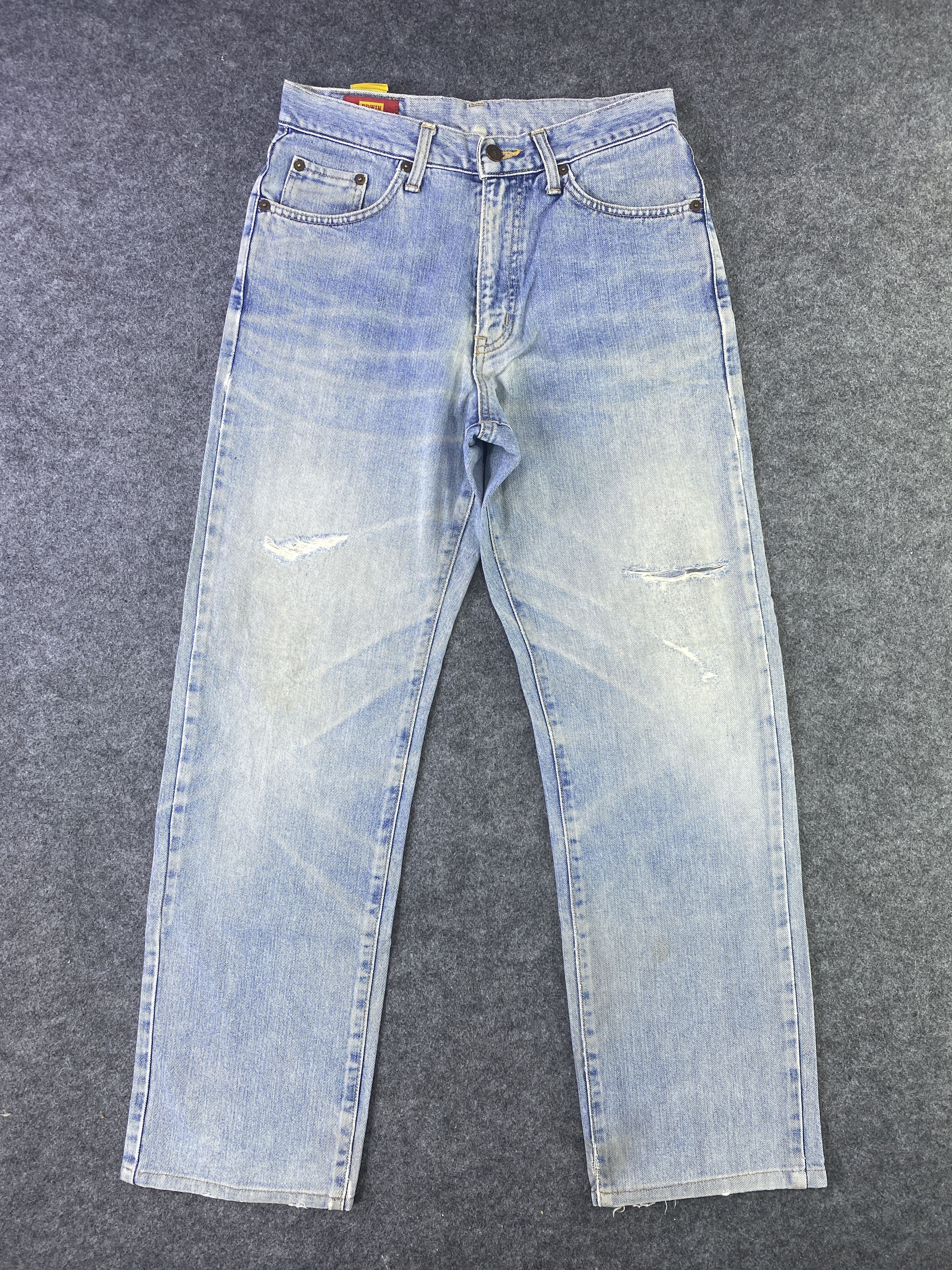 Edwin Edwin 604 Distress Blue Wash Denim - J903 Size US 29 - 1 Thumbnail