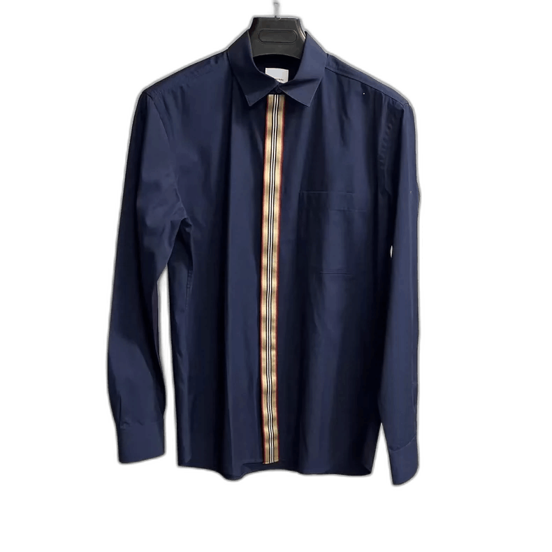 Burberry Burberry Navy Long Sleeve Cotton Shirt-yf Size US M / EU 48-50 / 2 - 1 Thumbnail