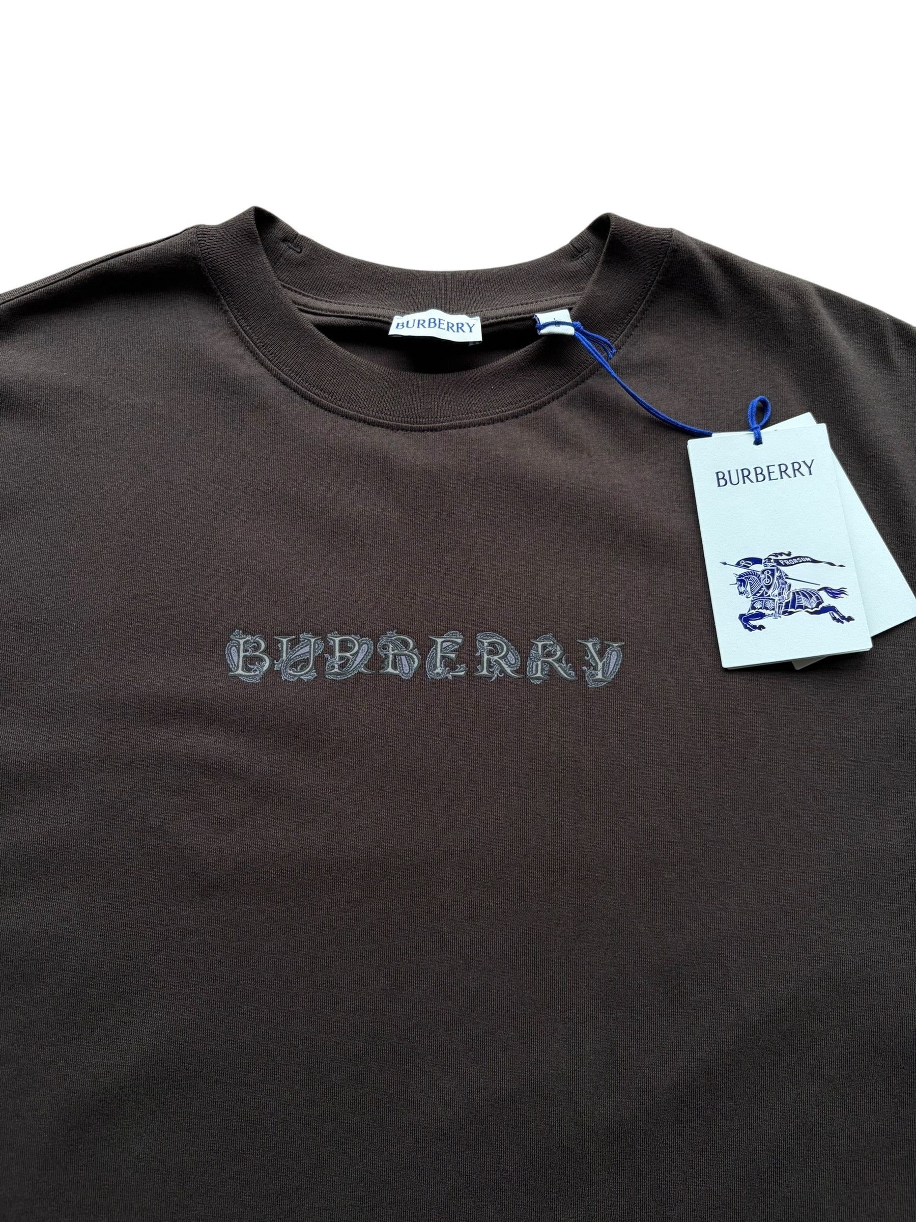 Burberry Burberry Brown Embroidered Logo T-Shirt NEW Size US L / EU 52-54 / 3 - 3 Thumbnail
