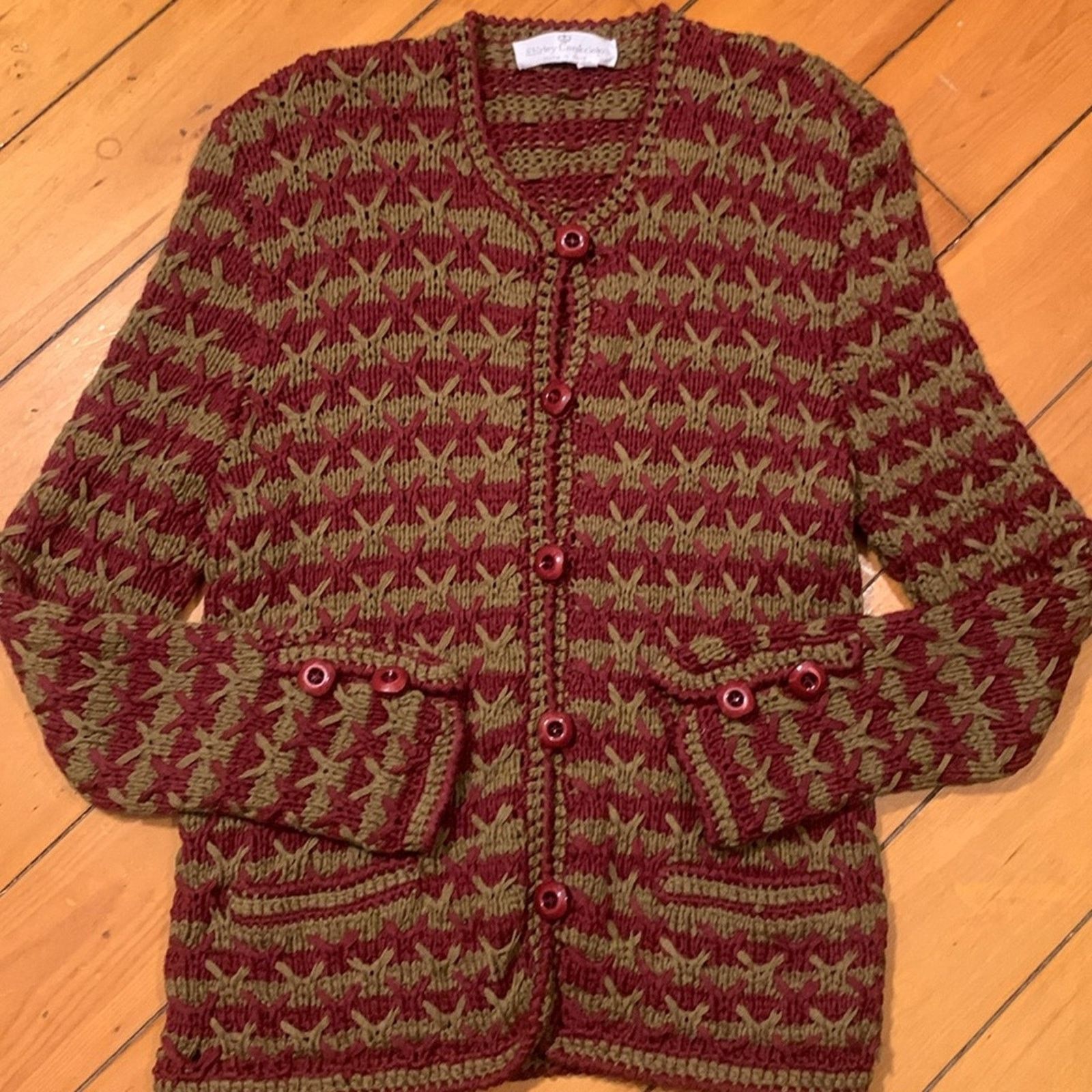 Vintage 80’s Countess Shirley Caracciolo Italy knit cardigan sweater Size M / US 6-8 / IT 42-44 - 6 Thumbnail