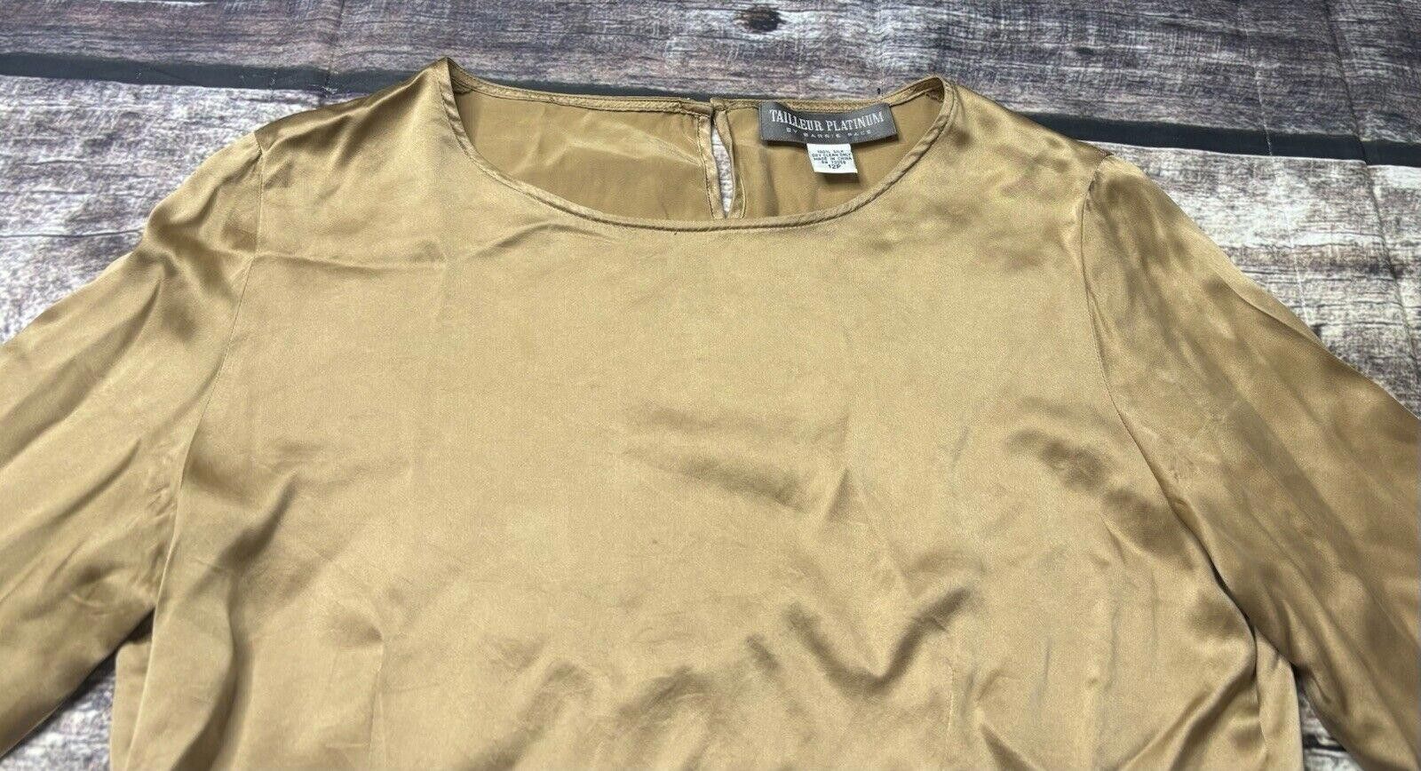 Other Tailleur Platinum by Barrie Pace Top Women's 12 Petite Silk Size XL / US 12-14 / IT 48-50 - 4 Thumbnail