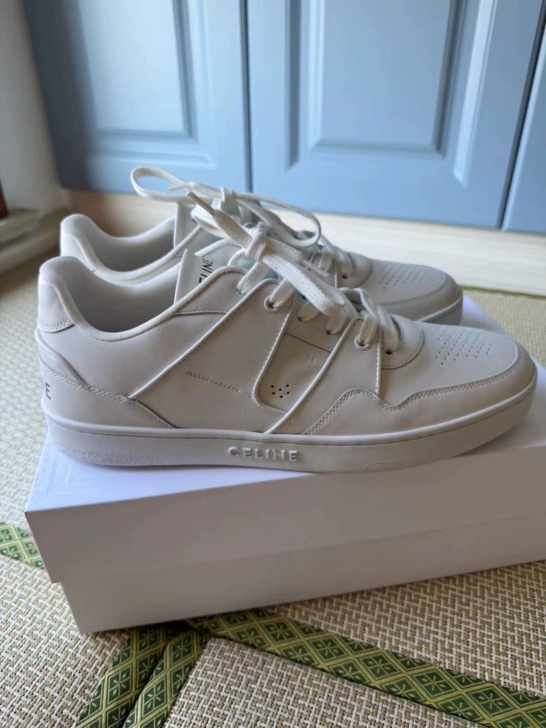 Celine CELINE Letter LOGO small white shoes Size US 12 / EU 45 - 3 Thumbnail