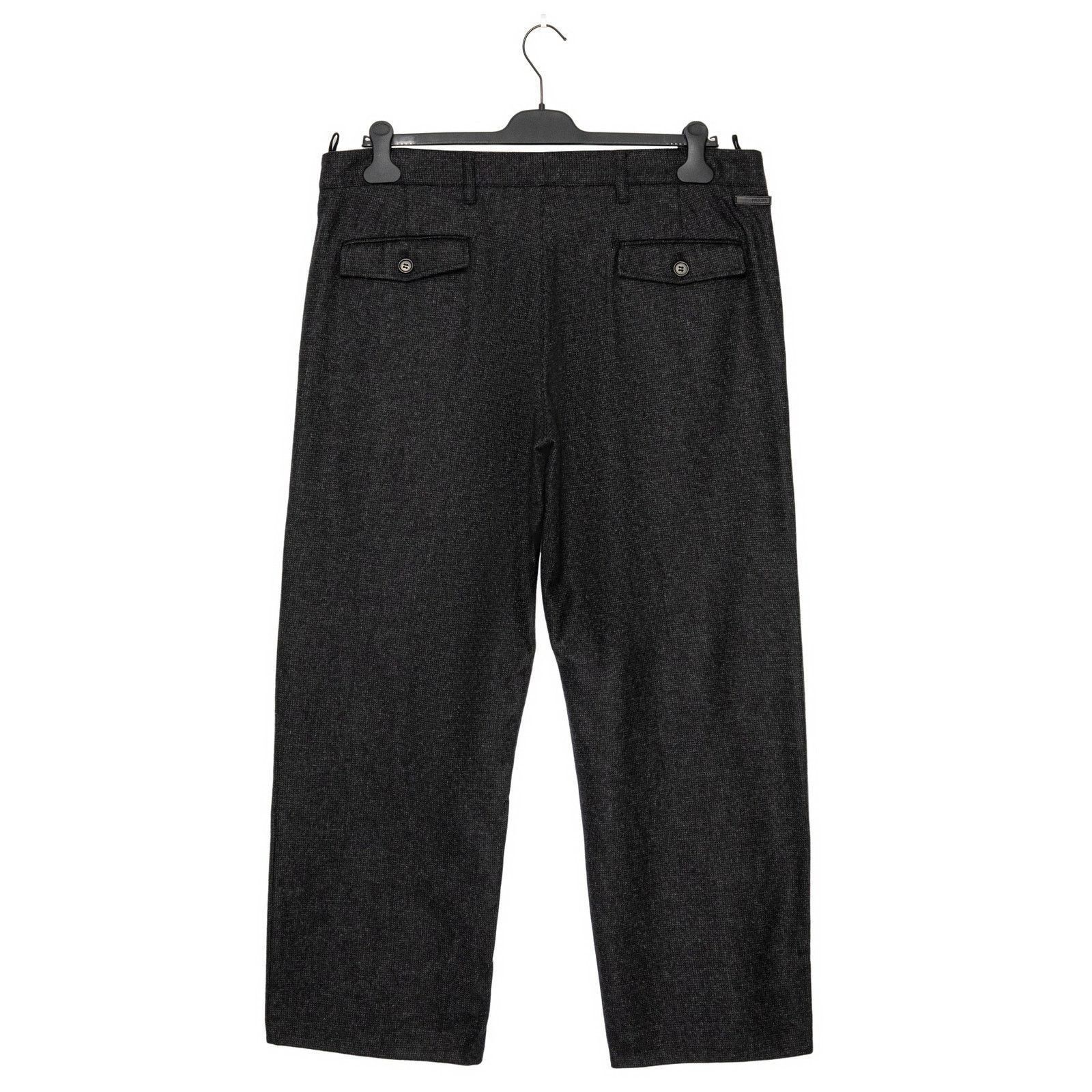 Prada Prada 2008 Linea Rossa Black Logo Knit Wool Trouser Pants Size US 40 / EU 56 - 4 Thumbnail