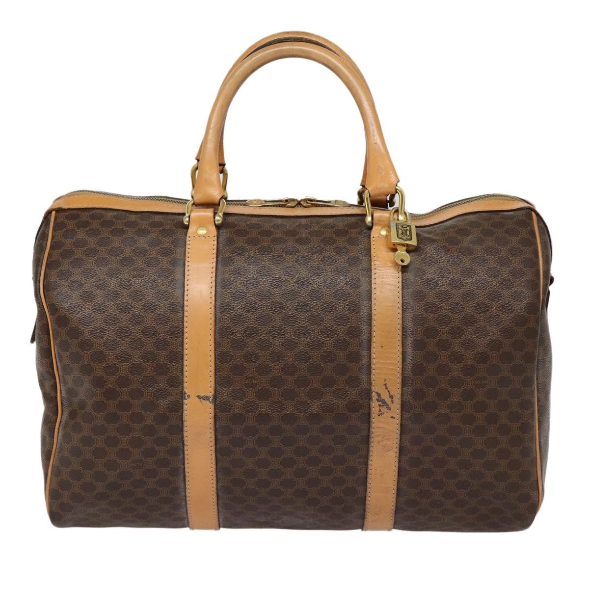 Celine CELINE Macadam Canvas Boston Bag Pvc Leather Brown Size ONE SIZE - 2 Thumbnail