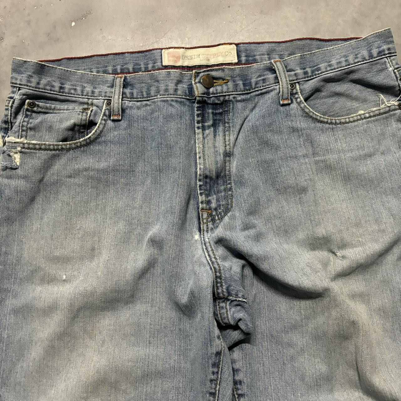 Japanese Brand × Vintage Vintage Y2K/2000s Baggy Light Wash Distressed Denim Jeans! Size US 38 / EU 54 - 5 Thumbnail