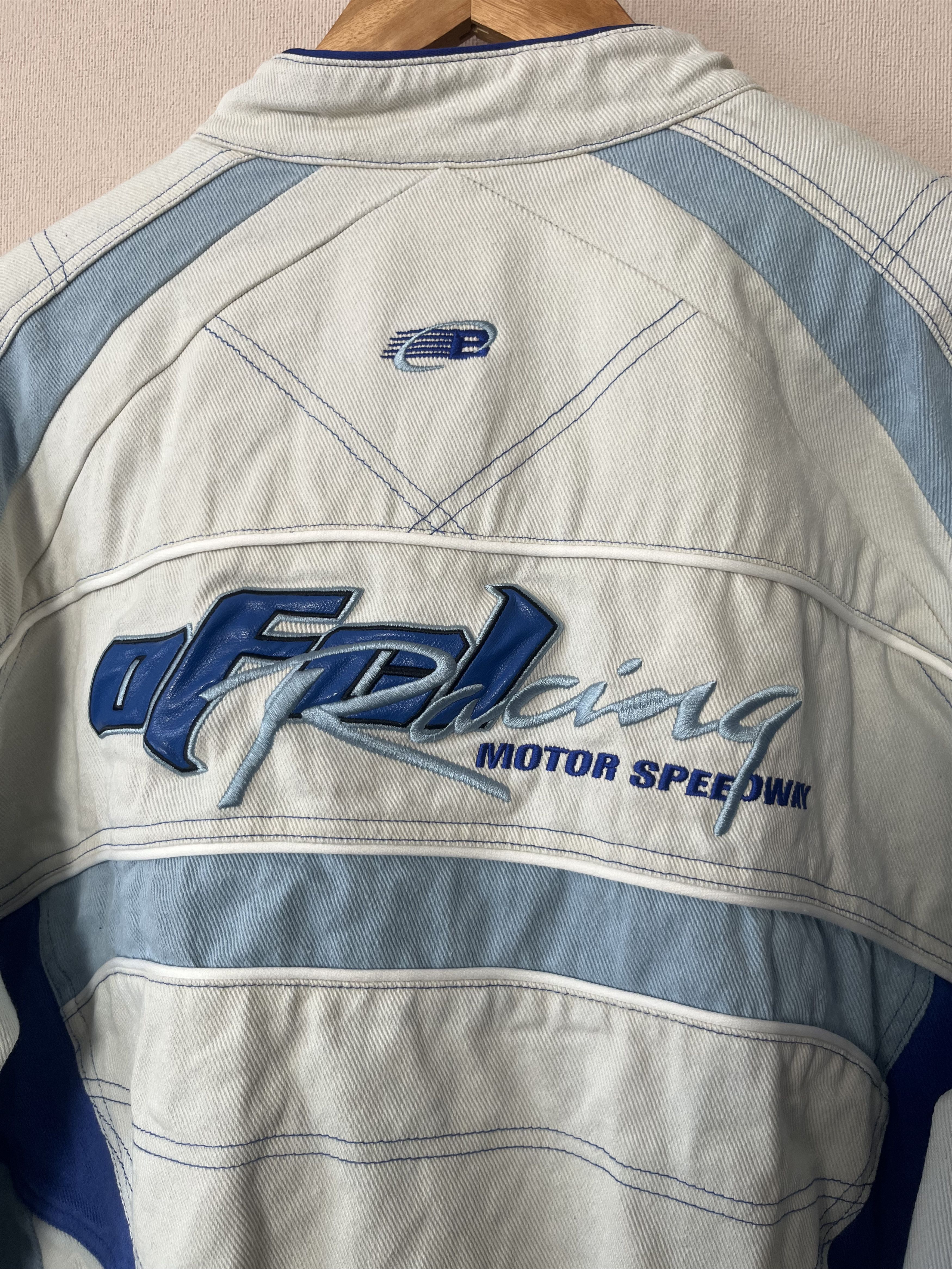 Boohoo Boohooman Racing Bomber Jacket White Blue Size S Size US S / EU 44-46 / 1 - 17 Thumbnail
