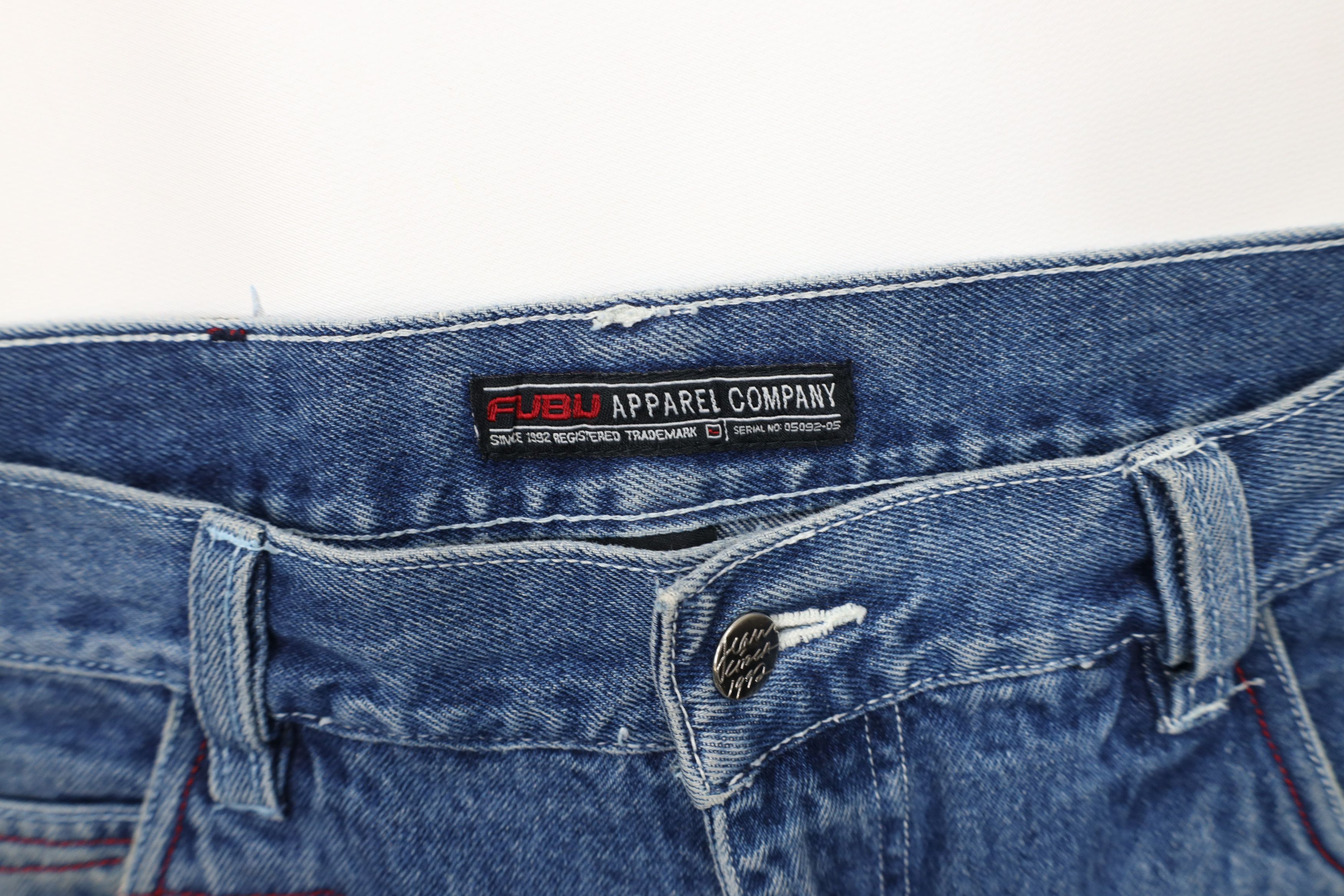 Fubu Vintage 90s Y2K FUBU Baggy Wide Leg Denim Jeans Cotton Size US 36 / EU 52 - 9 Thumbnail