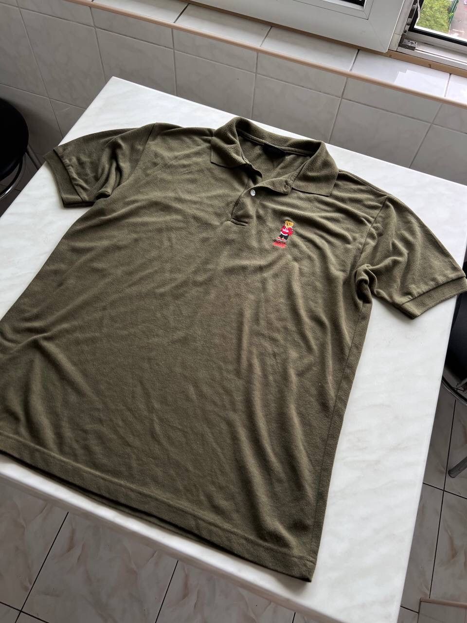 Vintage Vintage 90s Ralph Lauren Sport Bear Khaki Button T-Shirt Y2K Size US L / EU 52-54 / 3 - 2 Thumbnail