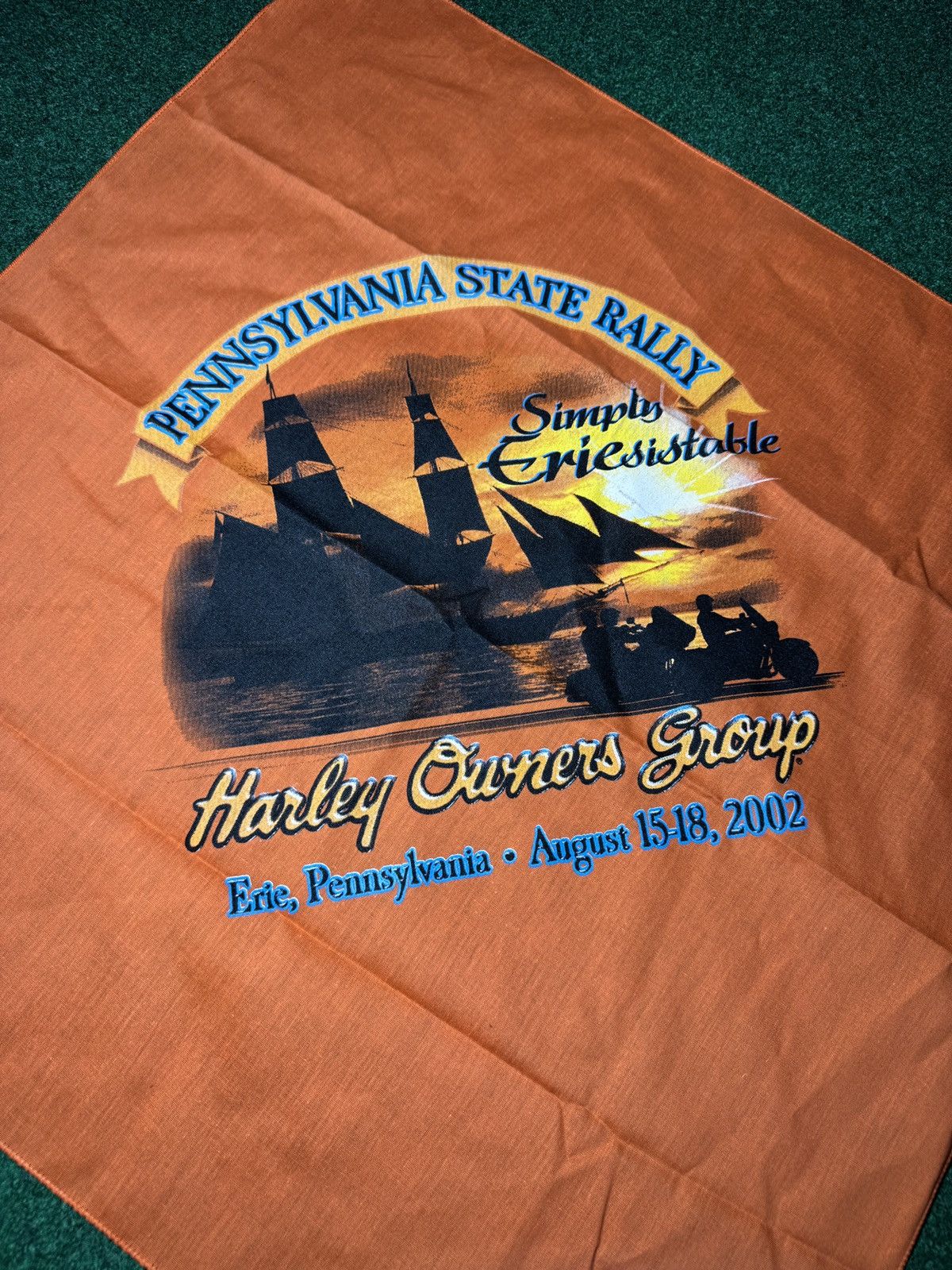 Harley Davidson × Vintage Vintage Y2K Harley Davidson Erie Pa Hog State Rally Bandana Size ONE SIZE - 2 Thumbnail