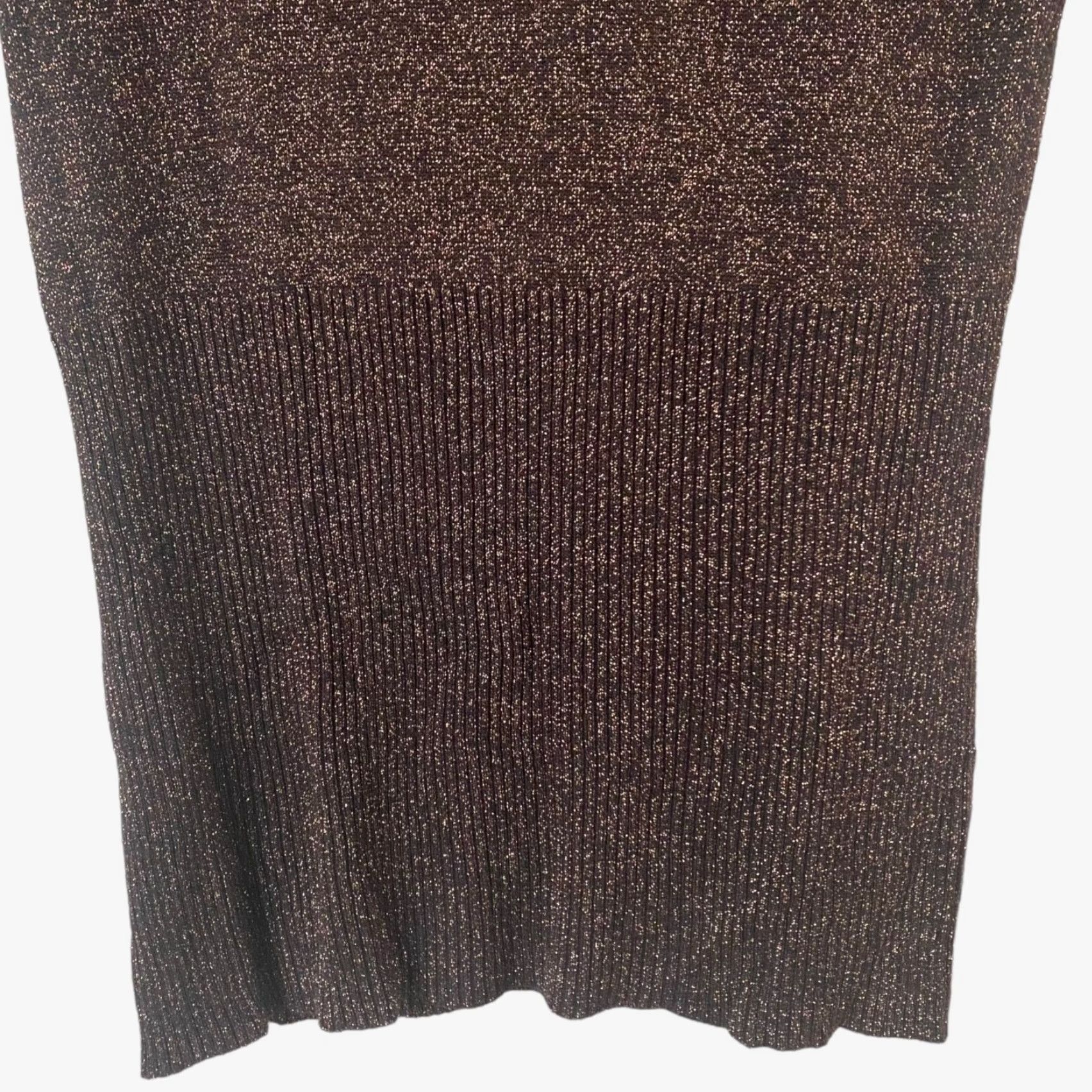 Vintage Kaily K Brown Metallic Thread Turtleneck Sweater Long Sleeve Women’s Large Size L / US 10 / IT 46 - 6 Thumbnail