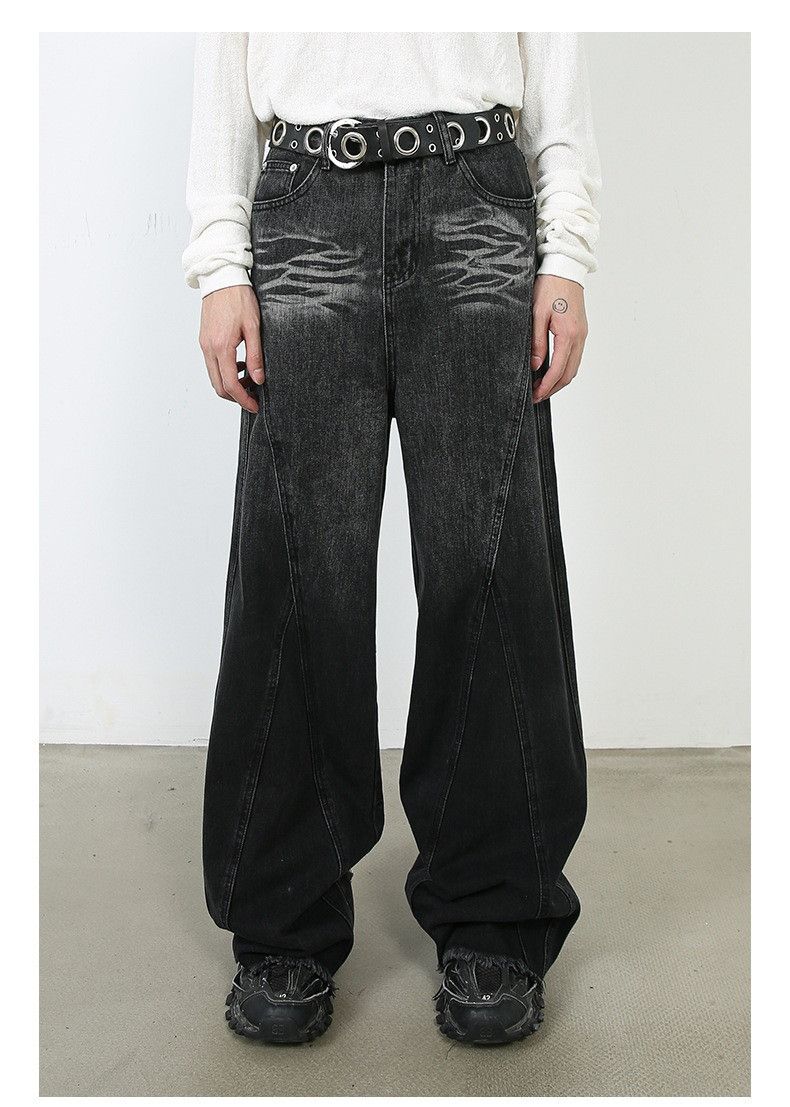 Streetwear Black Baggy Faded Denim Jeans | Grailed