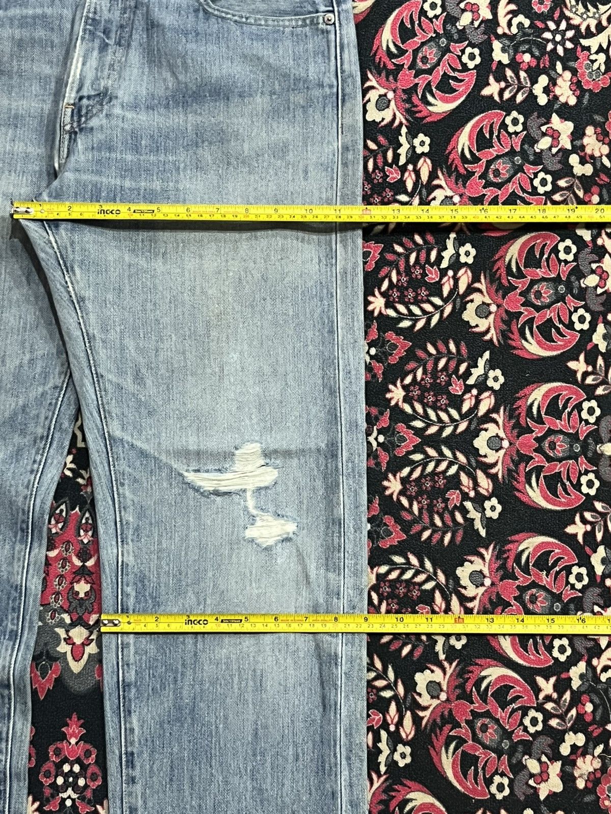 Levi's Levi’s 505 Big E Non Selvedge Made in Usa Distress Blue Jean Size US 32 / EU 48 - 15 Thumbnail