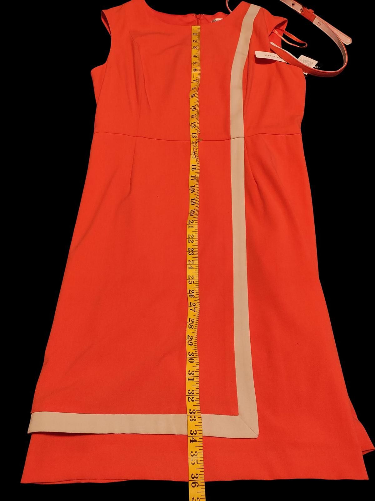 Other Sandra Darren Effortless Elegance Orange Midi Dress Size XL / US 12-14 / IT 48-50 - 9 Thumbnail