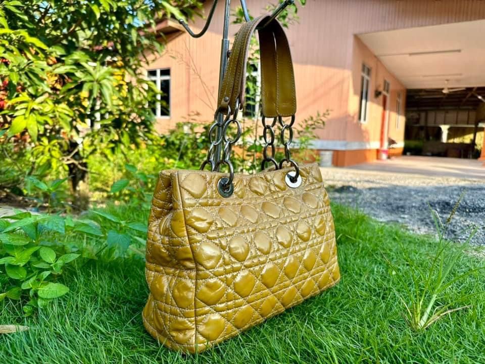 Dior Authentic Christian Dior Chain Beige Cannage Leather Bag Size ONE SIZE - 4 Thumbnail