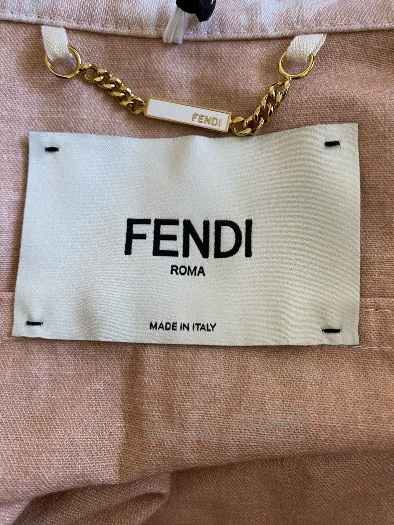 Fendi Fendi Printed Logo Denim Short Sleeve Shirt Size XS / US 0-2 / IT 36-38 - 4 Thumbnail