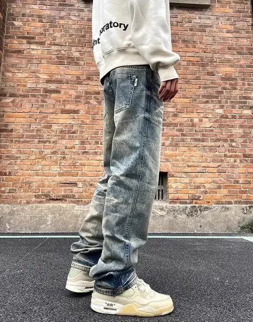 Jean Vintage washed ripple design rare jeans Size US 32 / EU 48 - 3 Thumbnail