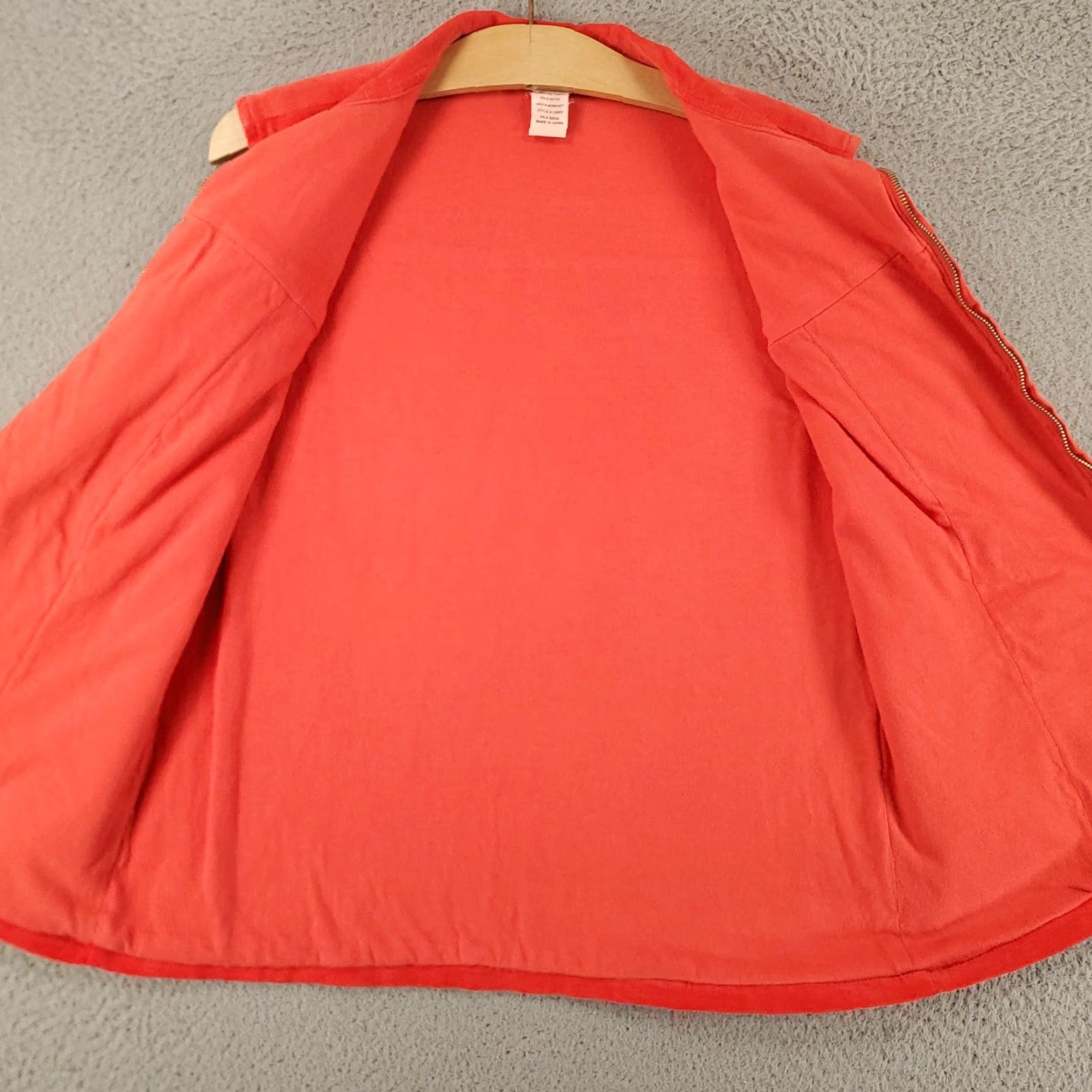 Vintage Fresh Produce Vest Women L Orange Corduroy Full Zip Pockets Size L / US 10 / IT 46 - 6 Thumbnail