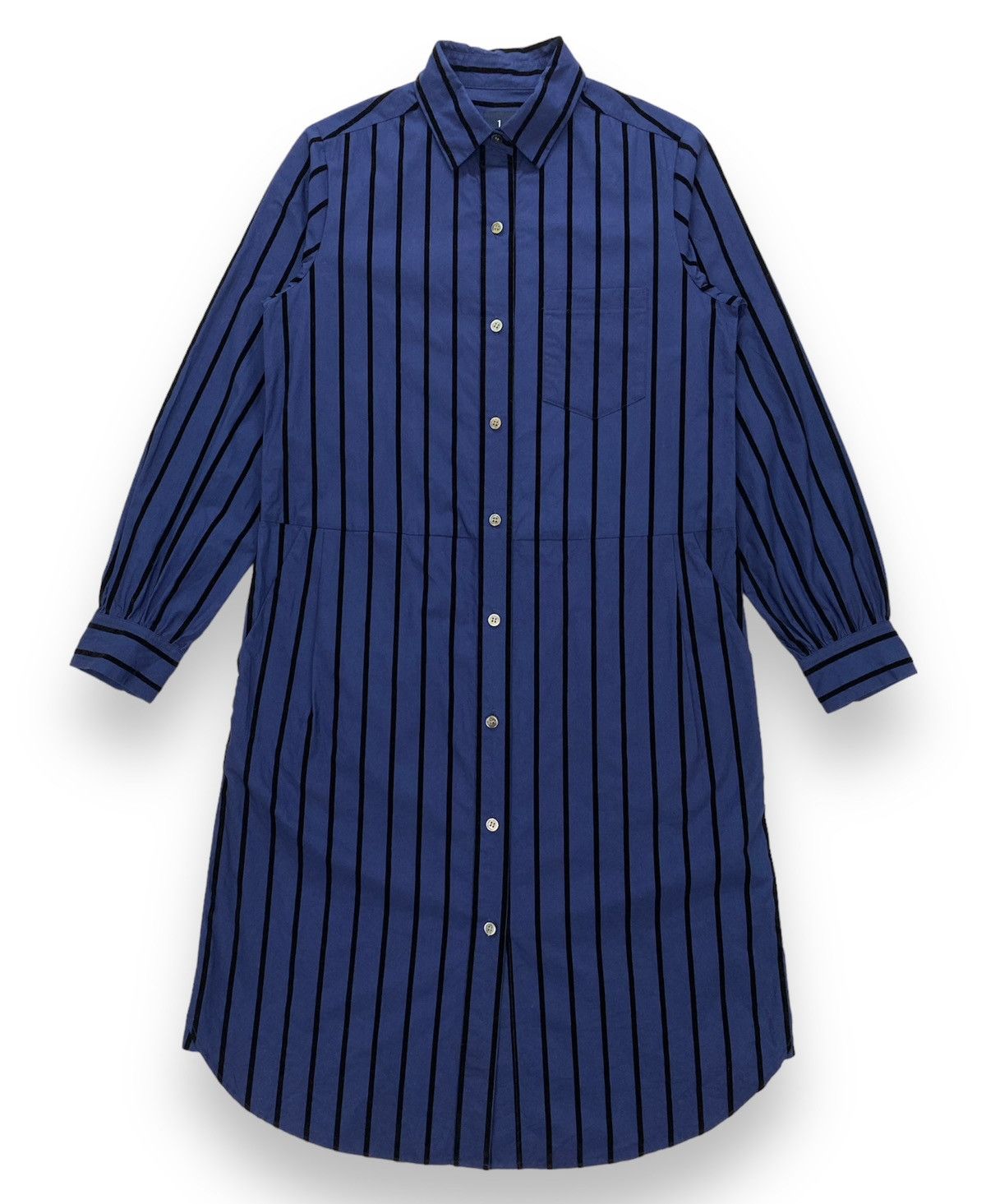 image of Adam Et Rope Striped Button Up Blouse in Blue, Women's (Size XS)