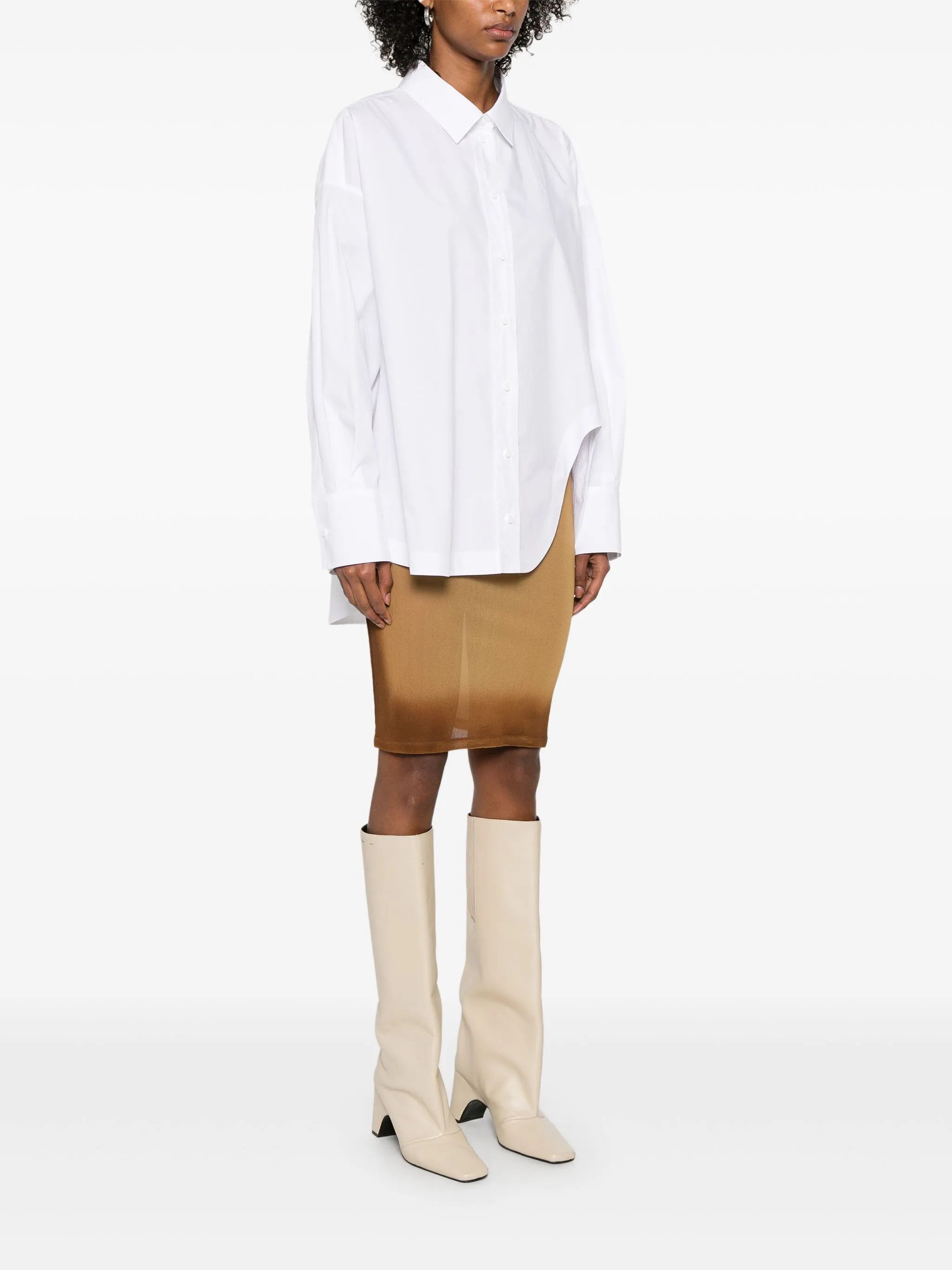 The Attico o1s22i1n0325 Cotton Shirt in White Size S / US 4 / IT 40 - 3 Thumbnail