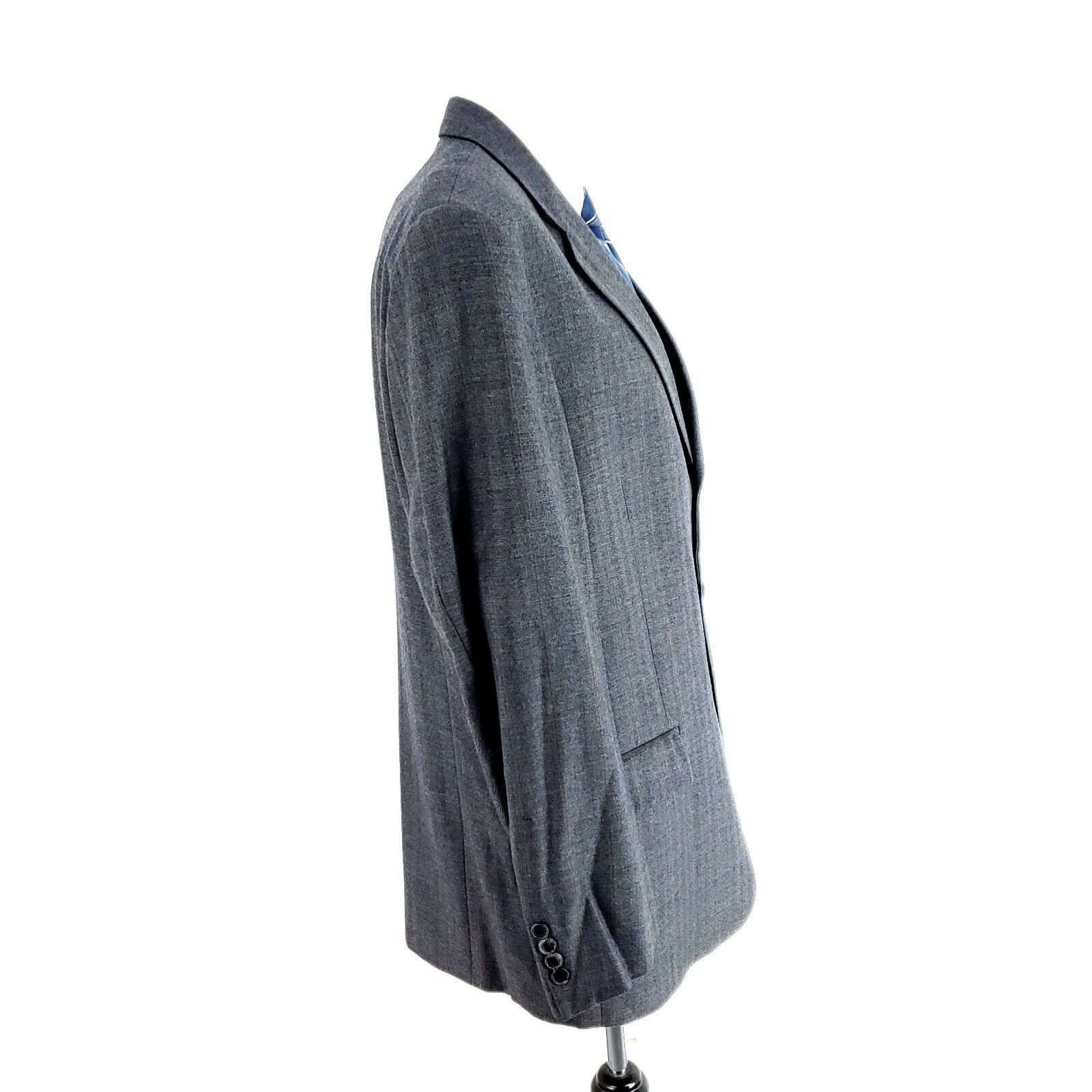 Joseph Abboud Joseph Abboud Nordstrom Wool 3 Button Sport Coat 42R Gray Bl Size 42R - 6 Thumbnail