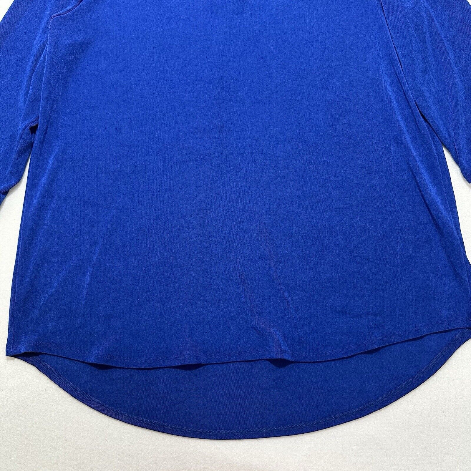 Chicos Chico's XL Blue Embellished Collar 3/4 Sleeve Blouse Acetate Size XL / US 12-14 / IT 48-50 - 7 Thumbnail