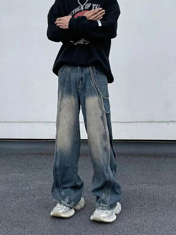 Japanese Brand Honoka x Kanon Vintage draped washed distressed loose jeans Size US 31 - 2 Thumbnail