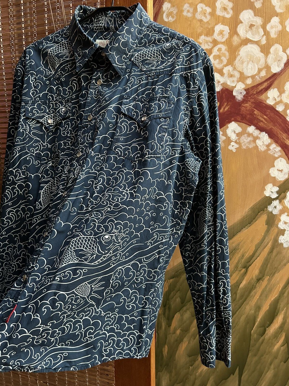 Mambo × Vintage 90’s Mambo Ho Daddy Pearl Snap Western Shirt Koi Fish Print Size US XL / EU 56 / 4 - 4 Thumbnail