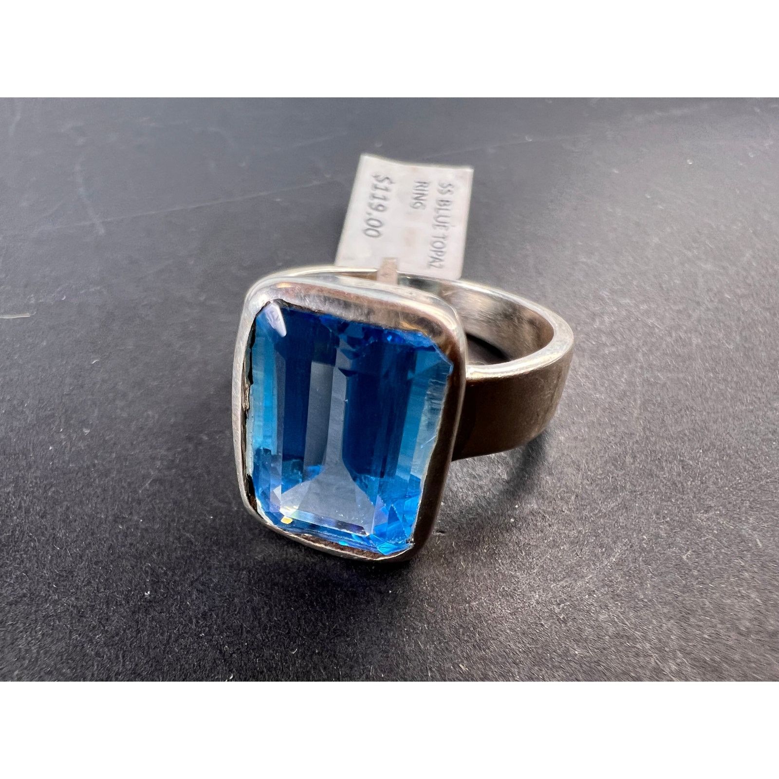 Other NEW Swiss blue topaz sterling silver ring size 10 Size ONE SIZE - 1 Thumbnail