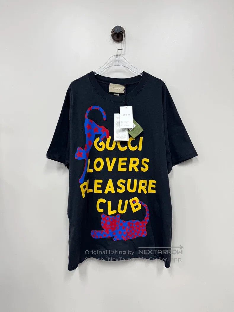 Gucci Black letter pattern printed logo short sleeve