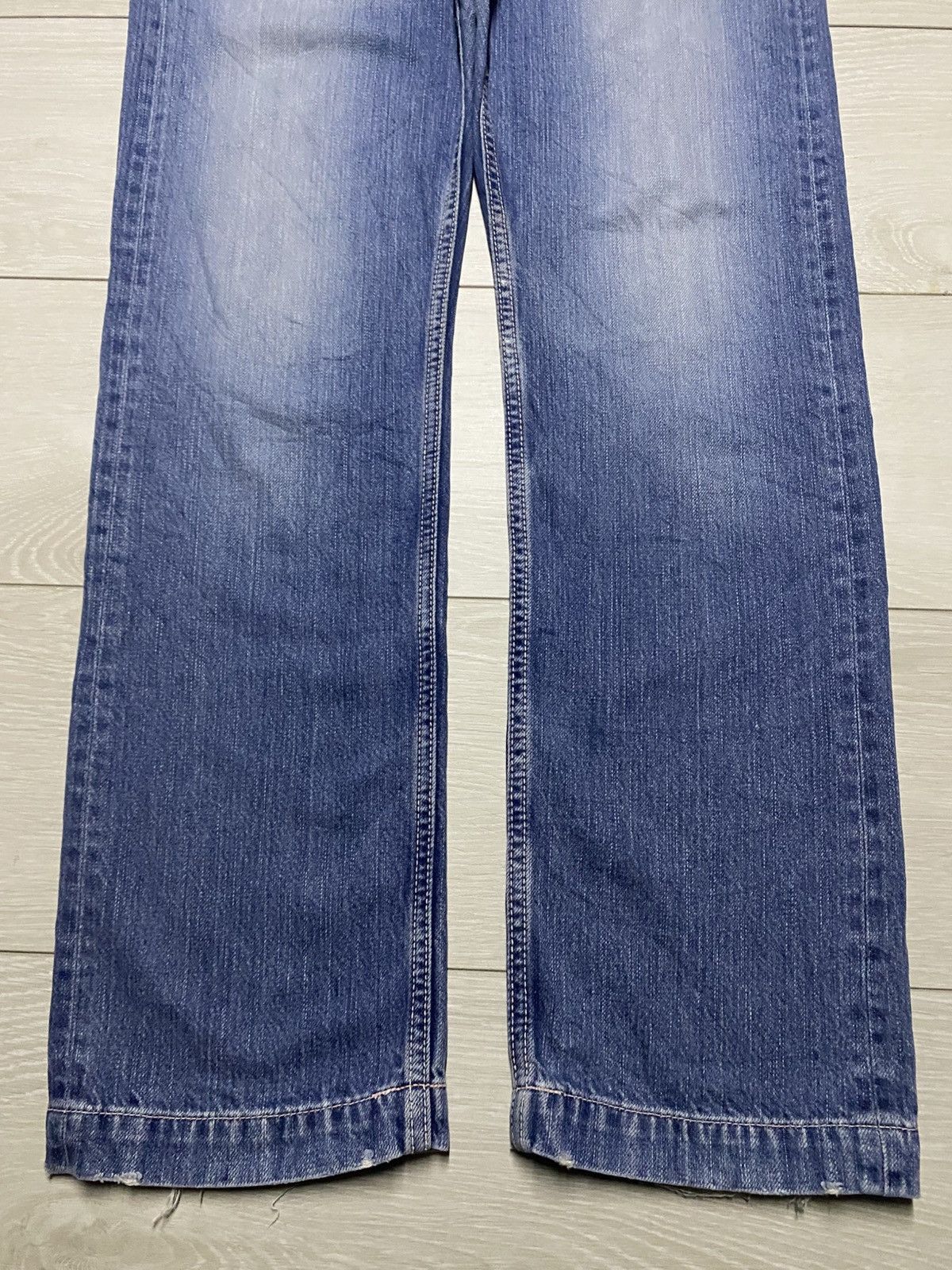 Vintage Japanese Brand Faded Wash Distressed Slim Straight