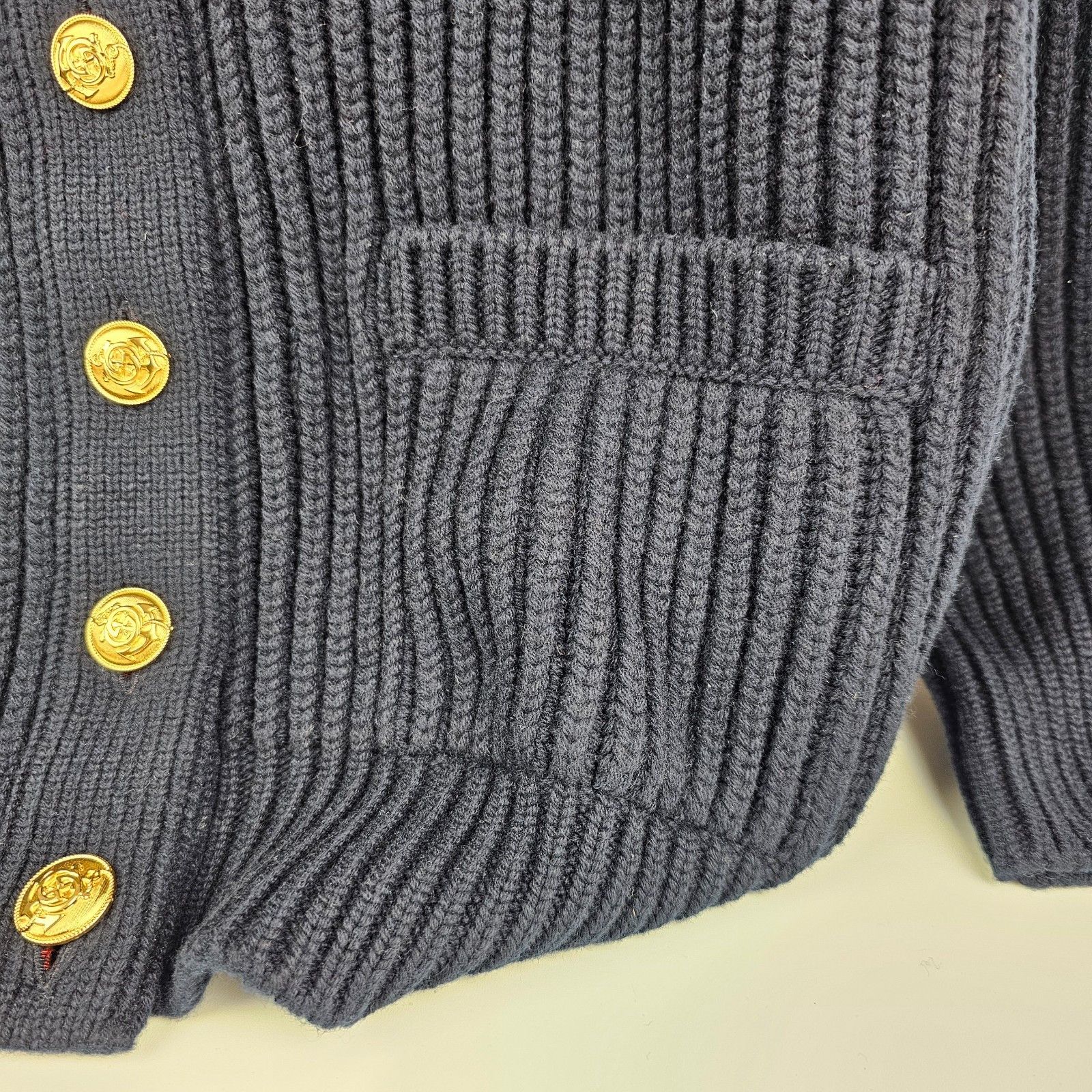 GUCCI Navy Wool Cardigan New & Authentic