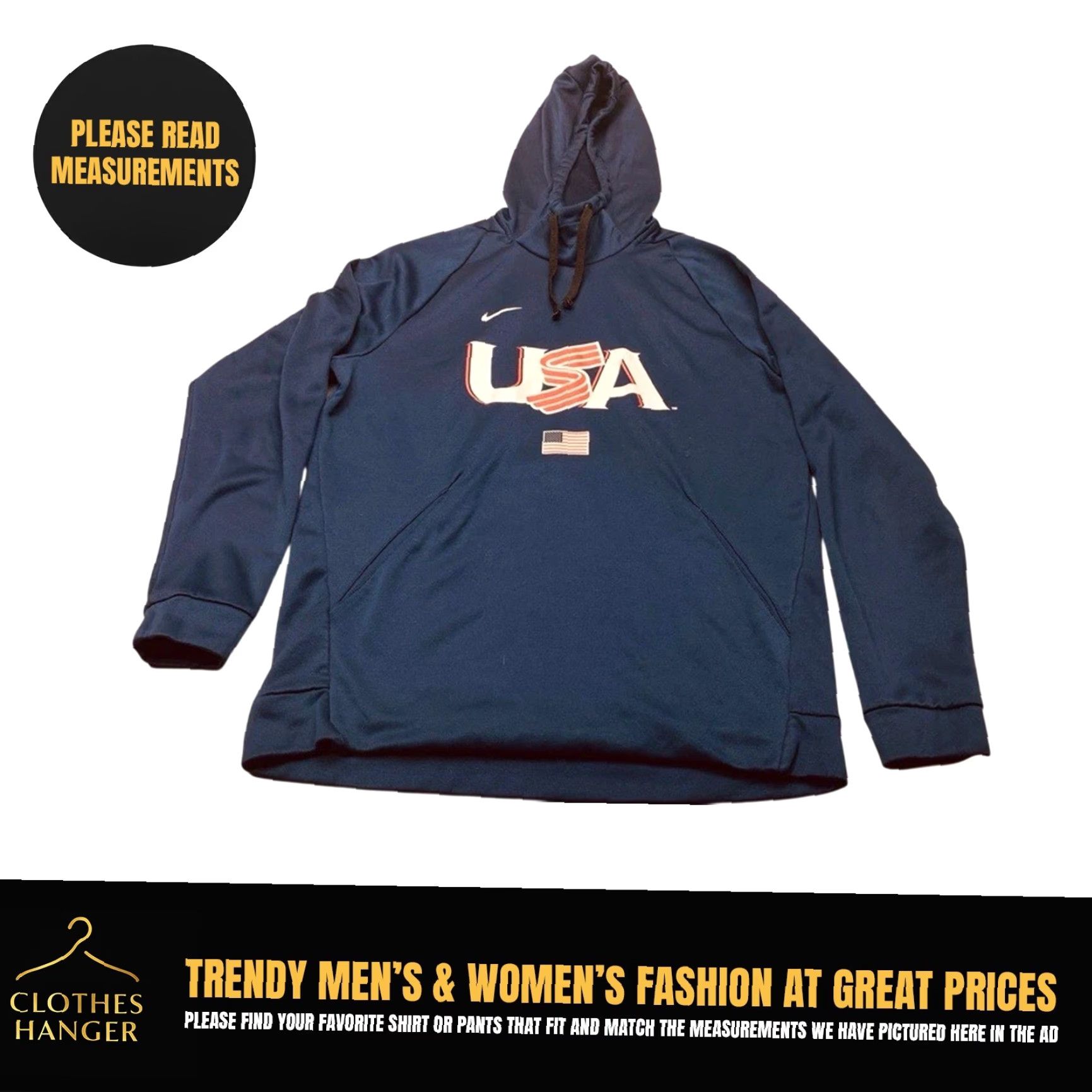 Nike VINTAGE: Nike Dri-Fit Spotlight USA CN9473-419 Pullover Hoodie Men’s Large Blue 8086 Size US L / EU 52-54 / 3 - 2 Thumbnail