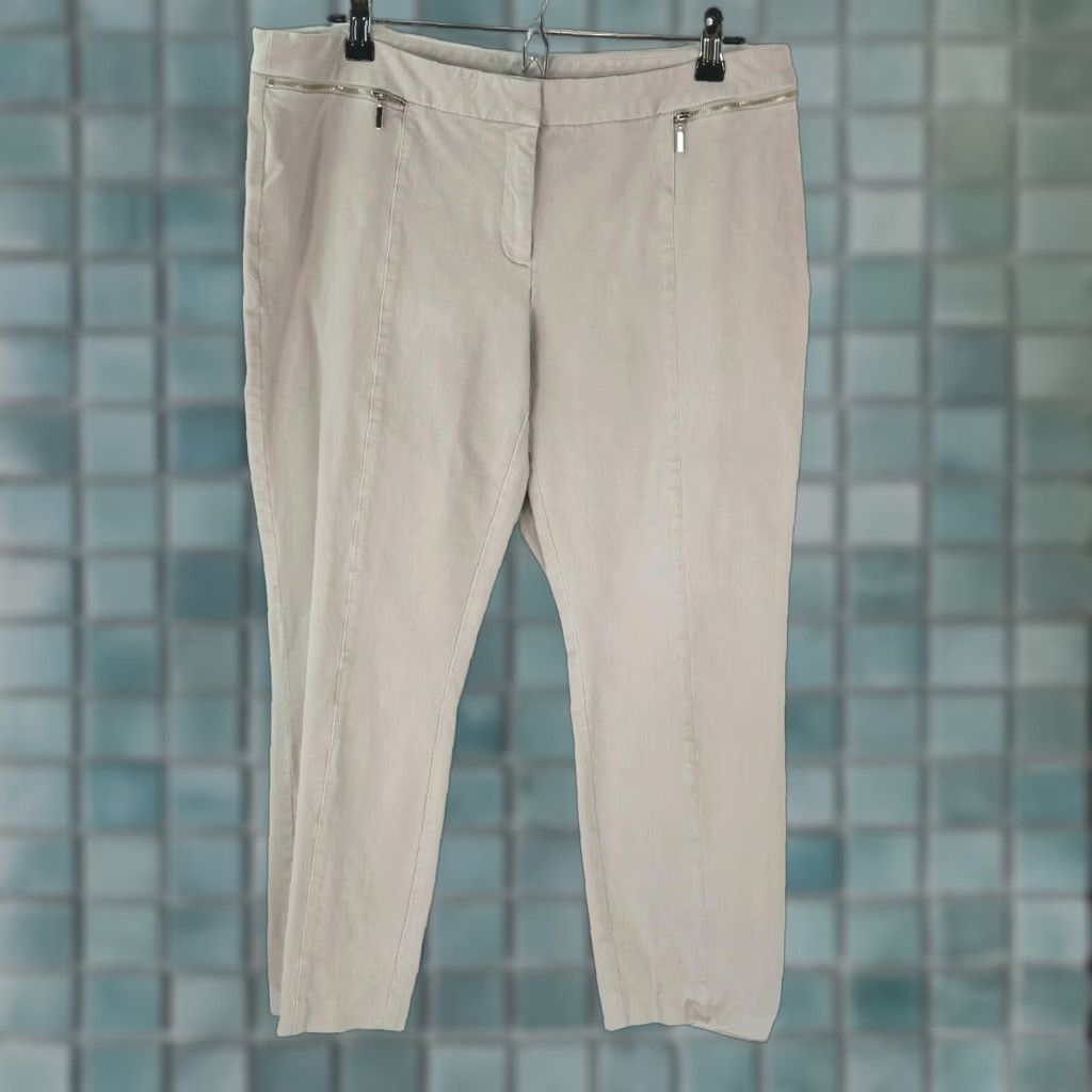Alfani Alfani Womens Trousers Beige Size 14 Short Mid Rise Tummy Control Regular Fit Pants Size 36" / US 14 / IT 50 - 1 Thumbnail