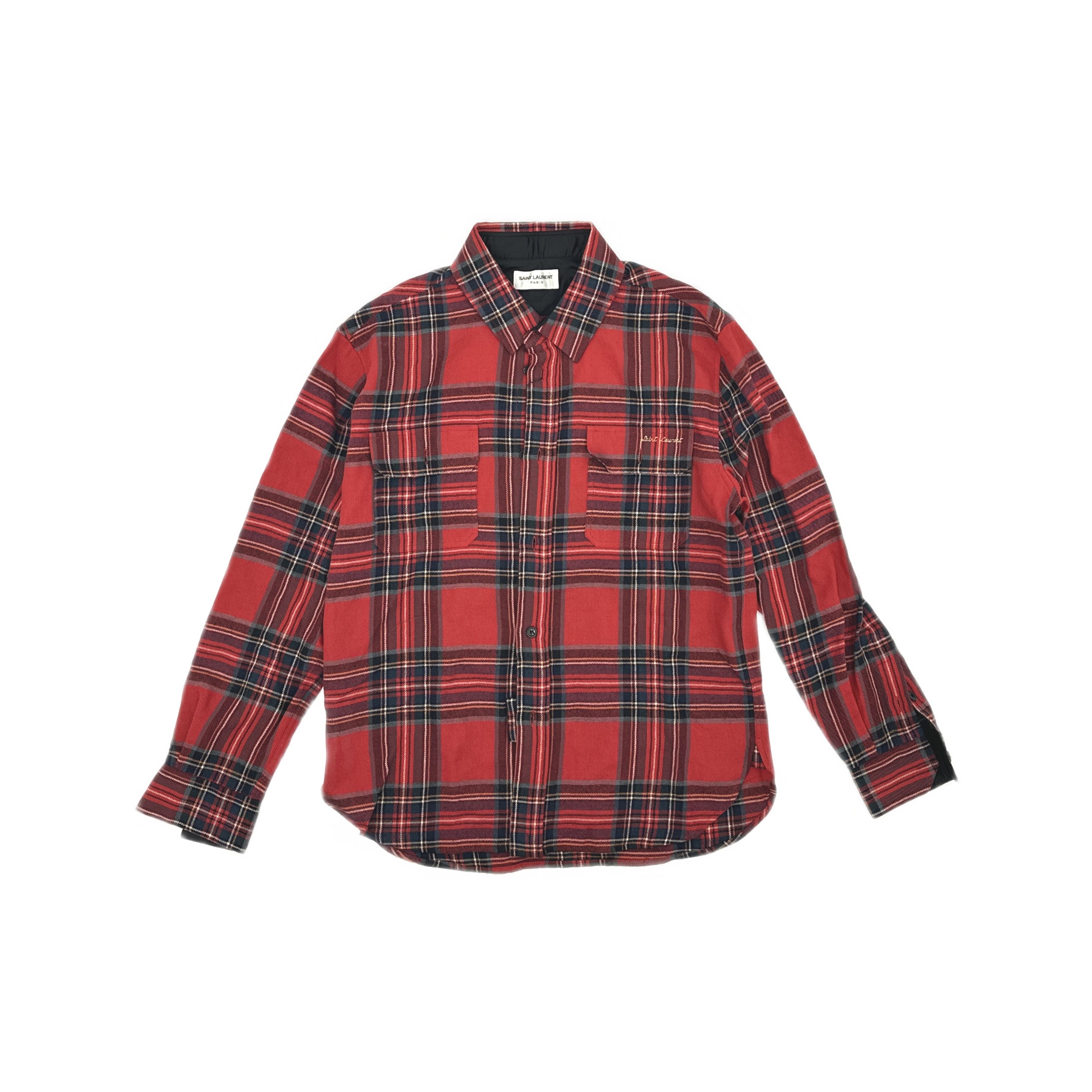 Saint Laurent Paris Saint Laurent Red Plaid Button Up Shirt Size 40 Size US XXS / EU 40 - 1 Thumbnail