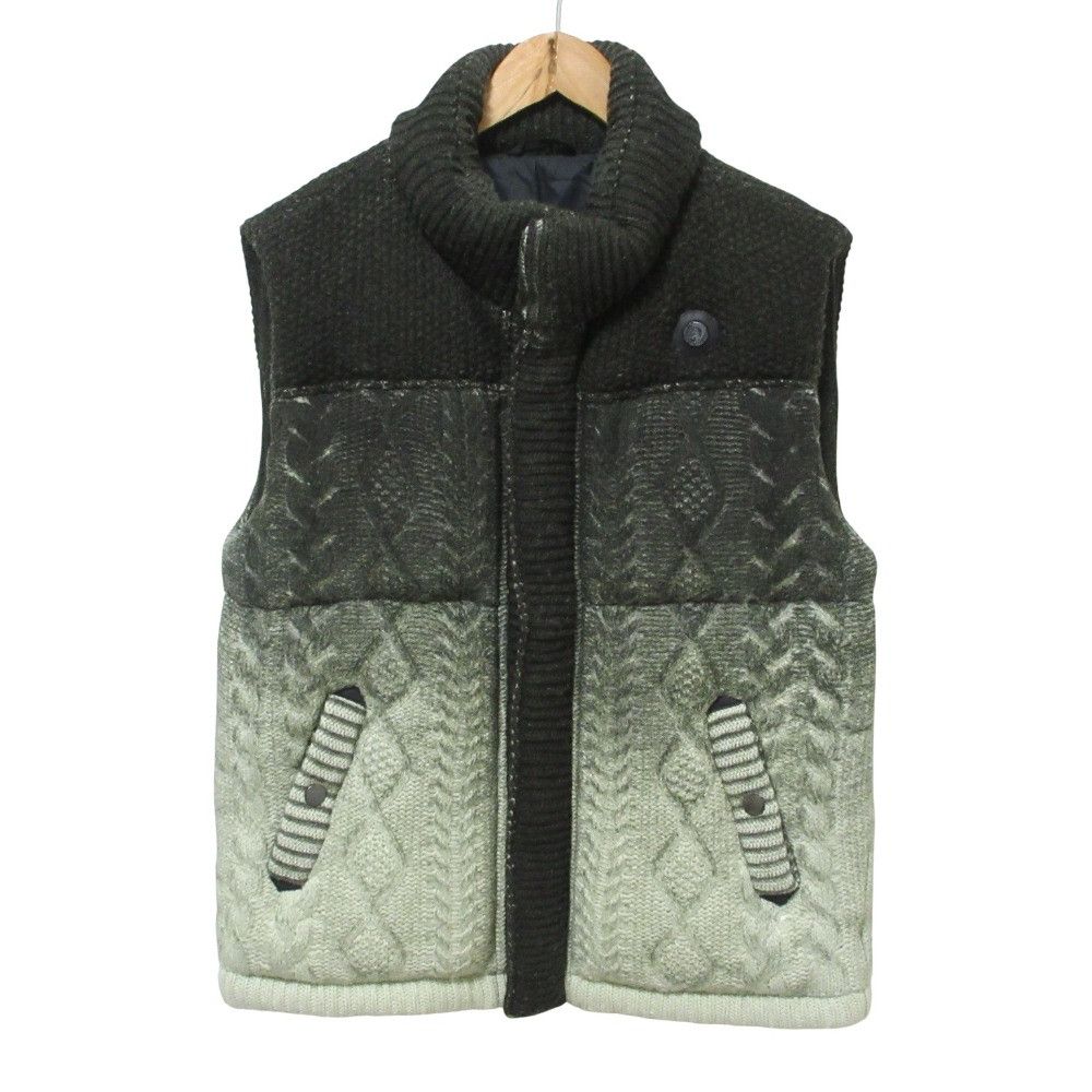 Other Other DIESEL Cable Knit Wool Down Vest Textile Outerwear DUTY FREE for USA Size ONE SIZE - 1 Thumbnail