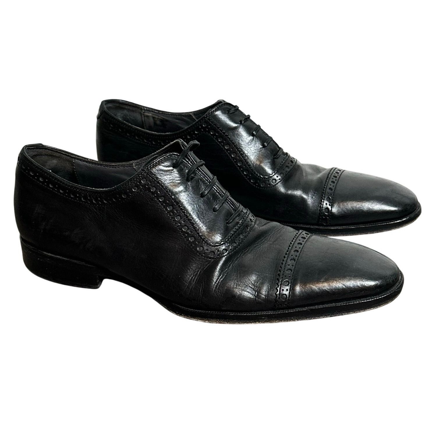 To Boot New York To Boot New York Brogued Cap Toe Oxford Leather Black Shoes Size US 8 / EU 41 - 1 Thumbnail