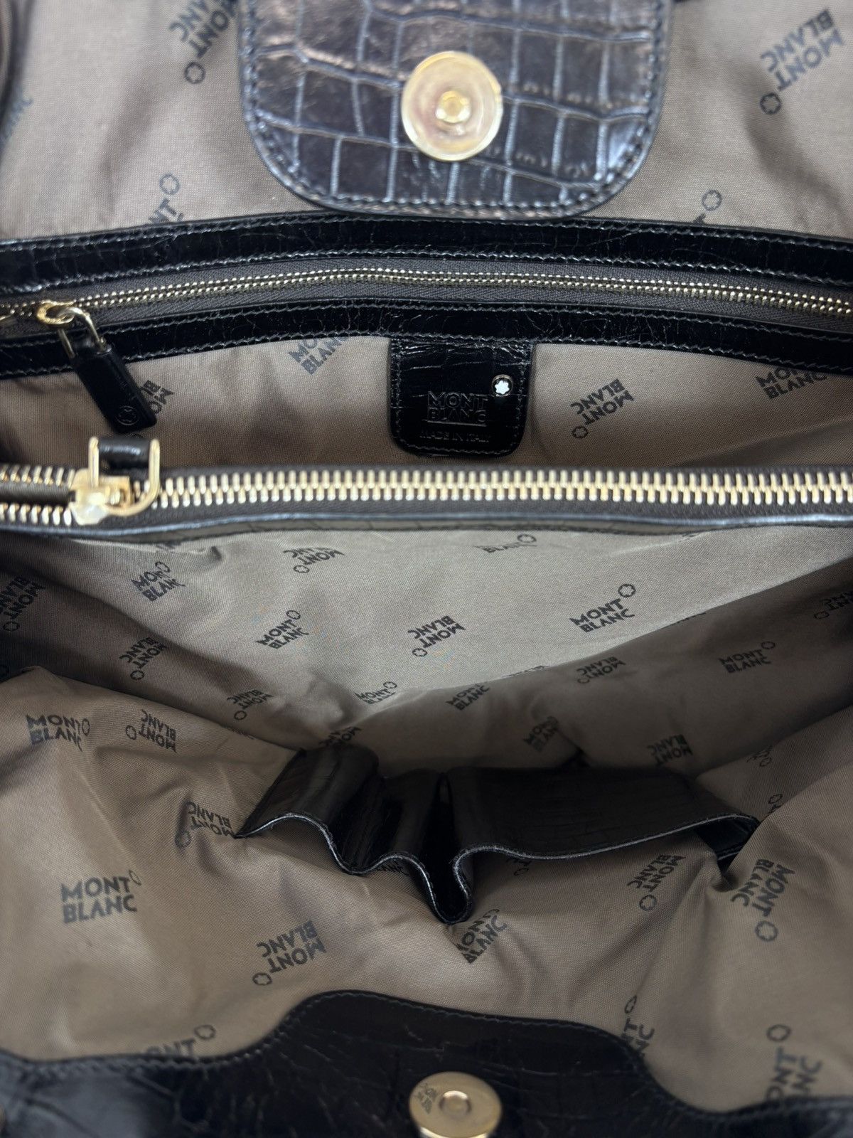 Montblanc Montblanc Starisma Black Canvas Leather Tote Handle Bag Size ONE SIZE - 10 Thumbnail