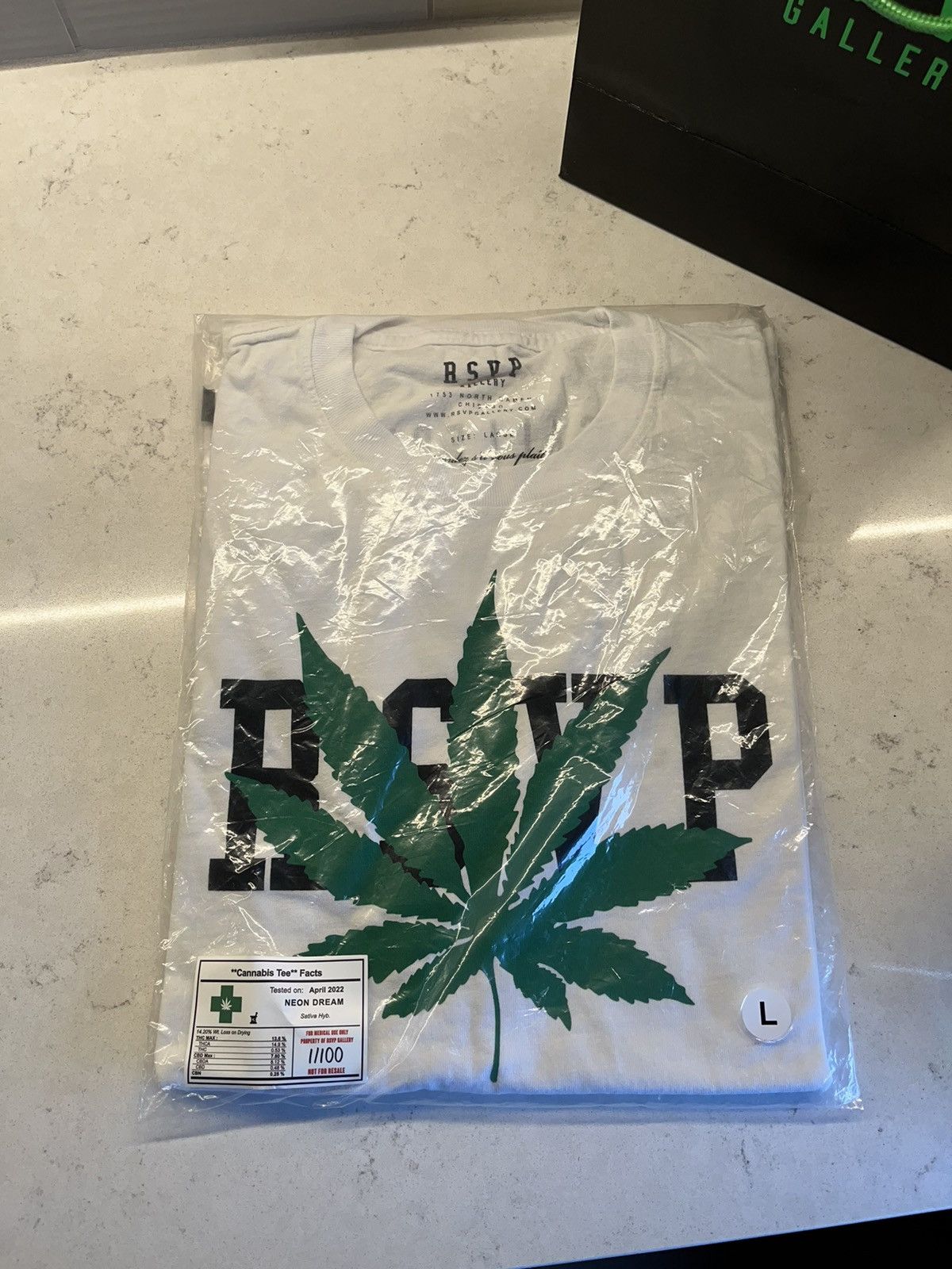 image of Rsvp Gallery Weed Marijuanna White Tee, Men's (Size Large)