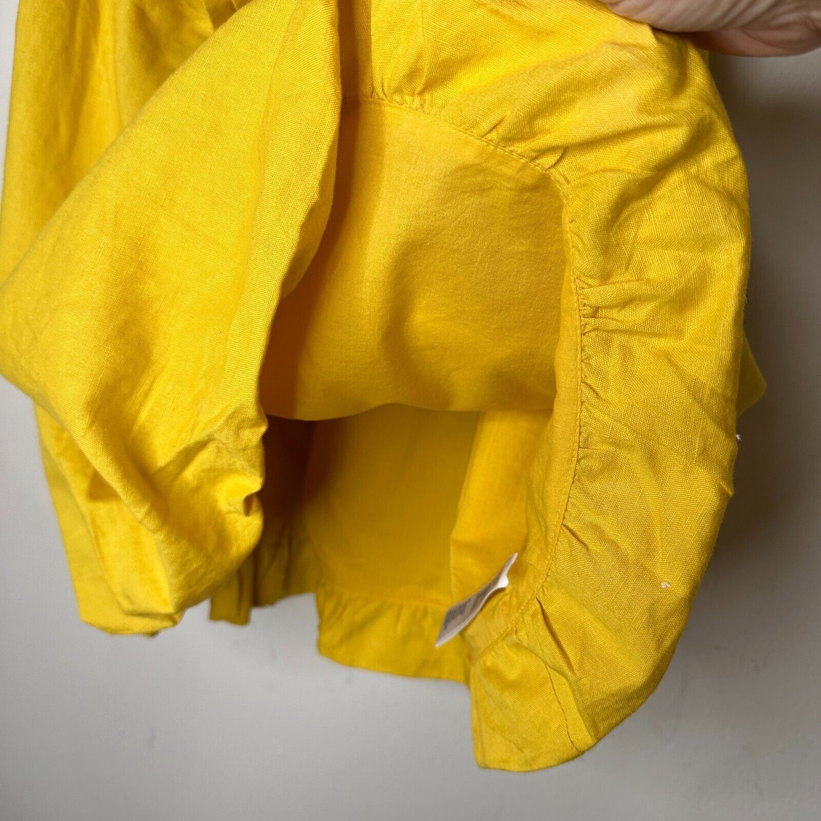 Other Twentyone Yellow Linen Sleeveless Blouson Mini Bead Bow Tie Size S / US 4 / IT 40 - 7 Thumbnail