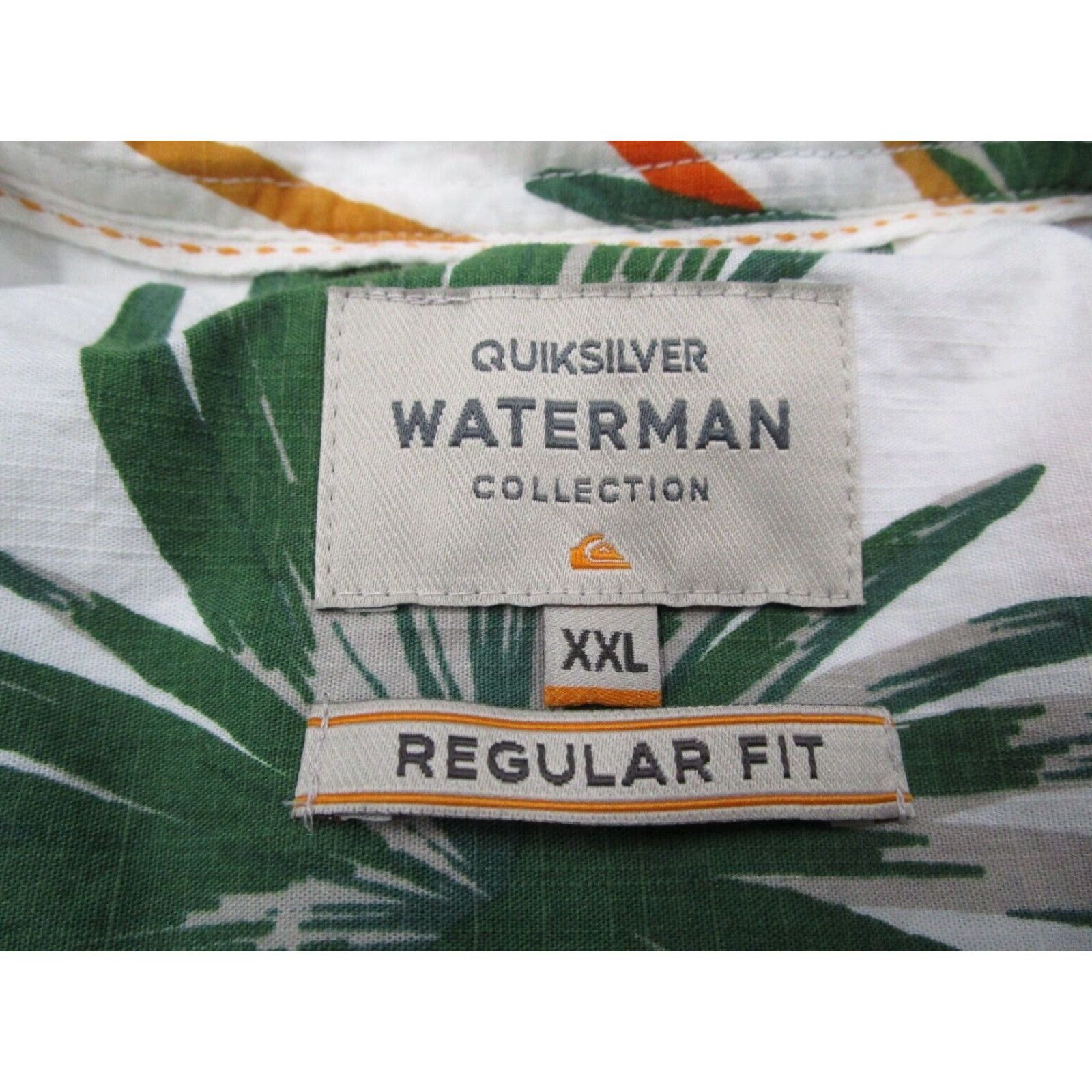 Quiksilver Quiksilver Waterman Shirt Mens 2XL White Floral Short Sleeve Button-Up Hawaiian Beach Bohemian Tropical Navy Mens Size US XXL / EU 58 / 5 - 3 Thumbnail
