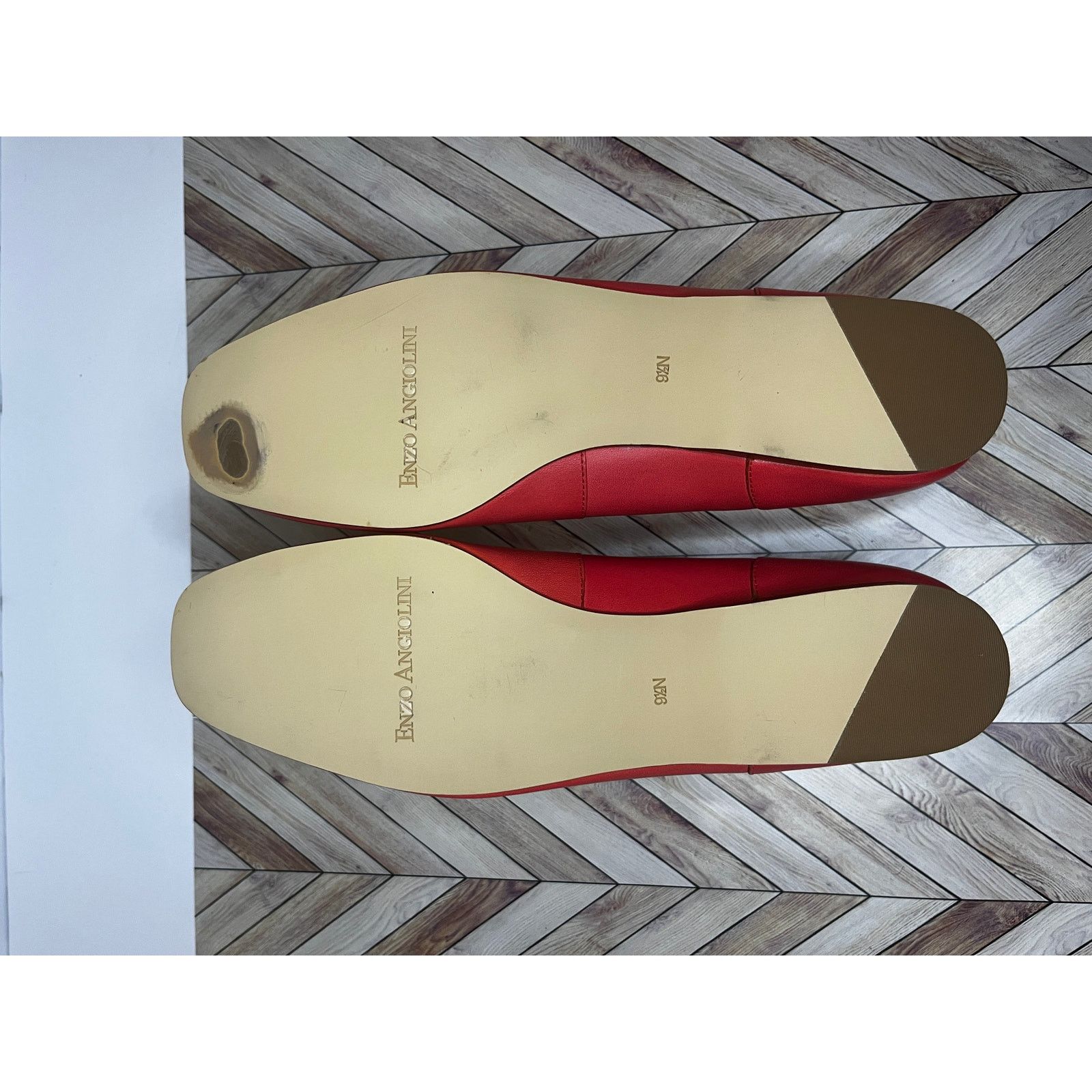 Other Enzo Angiolini Leather Square Toe Flat Shoes Red 9.5N Size US 9.5 / IT 39.5 - 7 Thumbnail