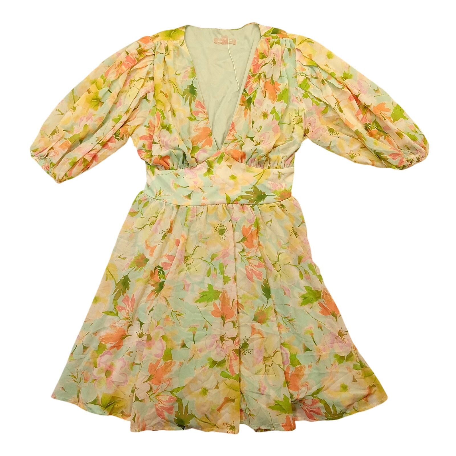 & Other Stories Love Colette Sheer Dress M Floral Lined Green Polyester Size M / US 6-8 / IT 42-44 - 1 Thumbnail