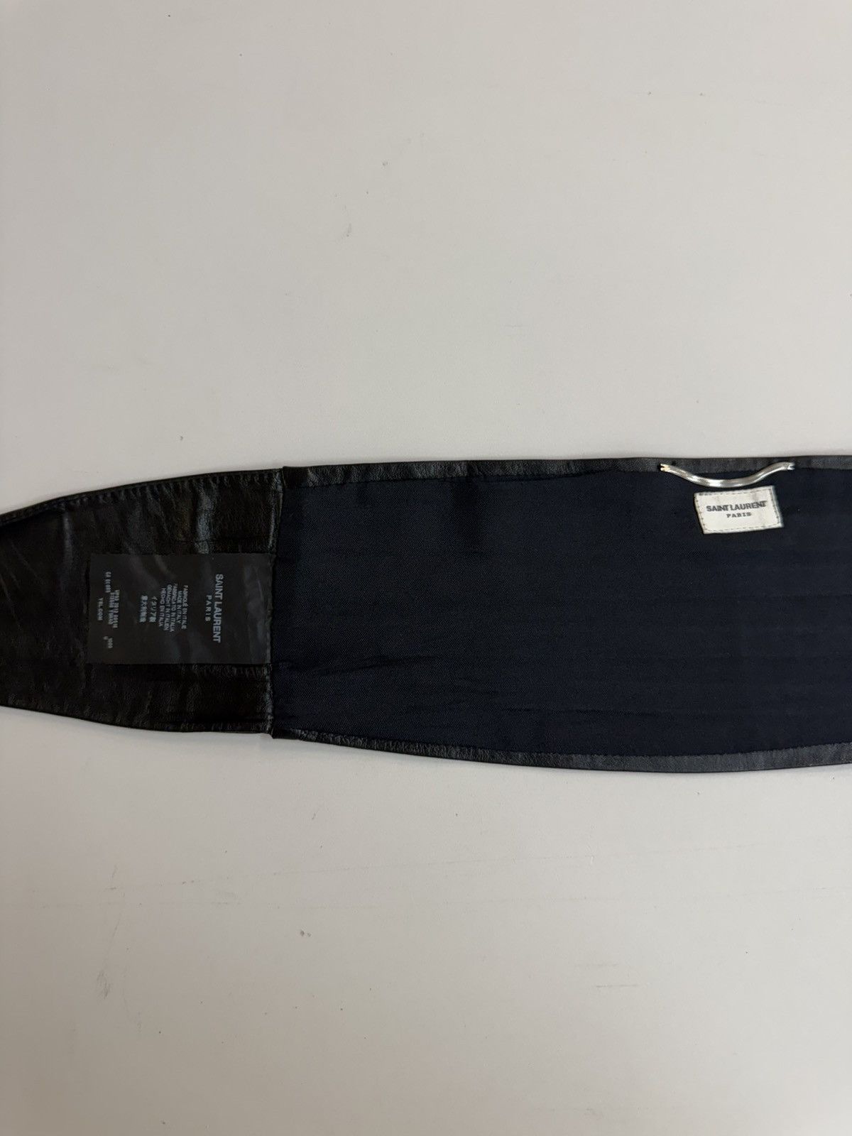 Saint Laurent Paris Saint Laurent Paris — Black Leather Wide Cummerbund Belt Size ONE SIZE - 13 Thumbnail